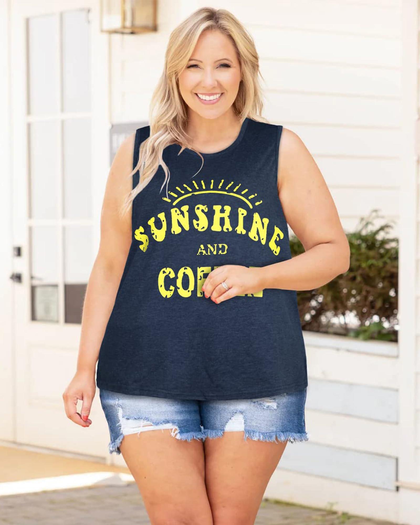 Womens Tank Tops Summer T Shirts Sleeveless Casual Loose Tunic Blouses - Image 7