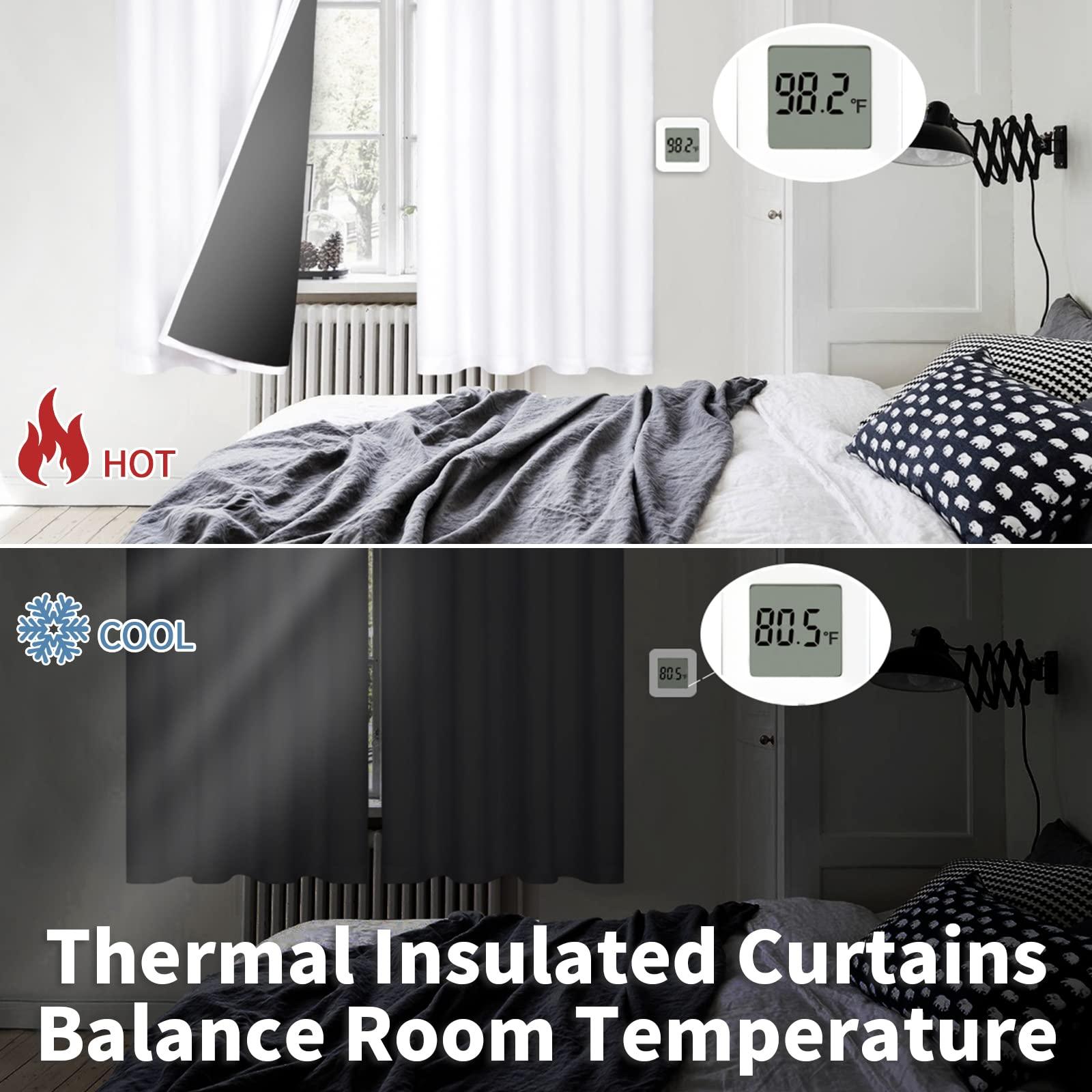 BGment White Blackout Curtains 63 Inch Long - Black Out Curtains for Bedroom Thermal Insulated Grommet Total Room Darkening Window Drapes for Summer Heat Blocking, 2 Panels, 42 x 63 Inch - Image 3