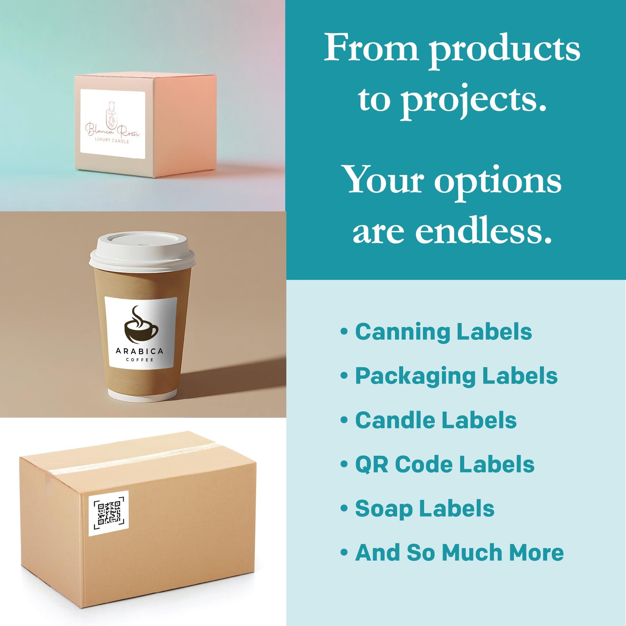 Premium Label Supply White Sticker Square Labels – 3" x 3" – Laser/Inkjet Compatible – (6 per Sheet), 100 Sheets – 600 Total Adhesive Labels - Image 3