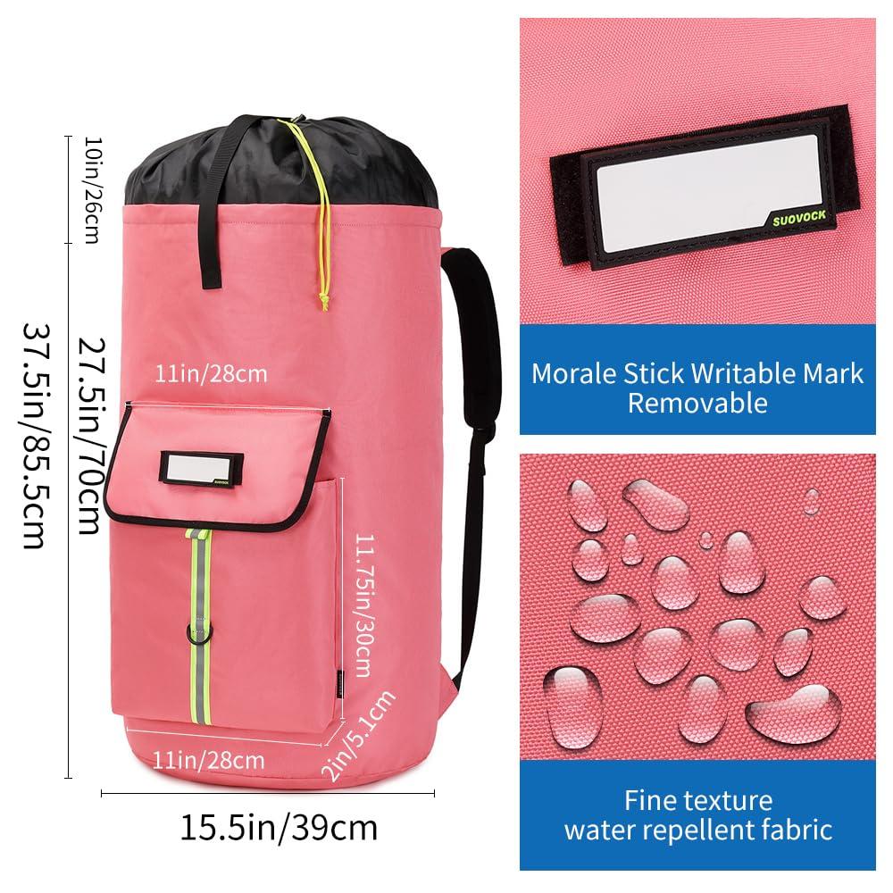 SUOVOCK laundry bag backpack, extra-large heavy duty laundry bags, laundry backpack for college students, with drawstring closure, padded shoulder straps, suitable for laundry - Image 3
