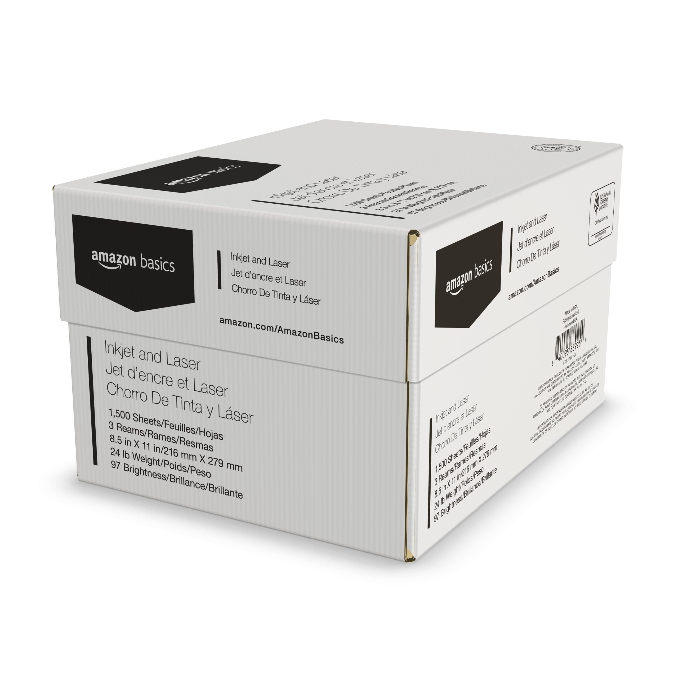 Amazon Basics Multipurpose Copy Printer Paper, 8.5-x-11-inch, 24lb, 1500 Sheets (3 Packs of 500), 97 Bright White - Image 2