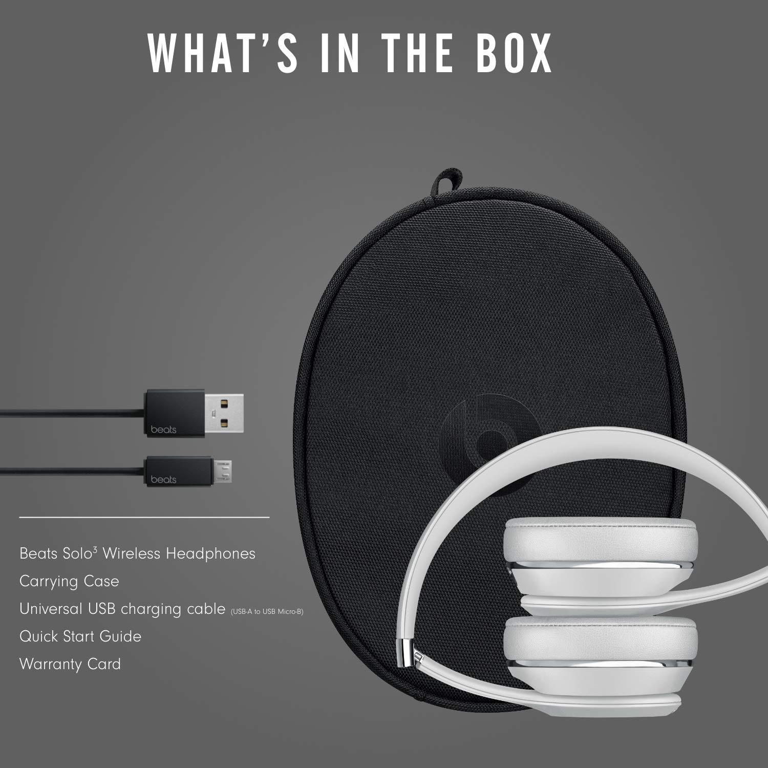 Beats Solo3 Wireless On-Ear Headphones - Apple W1 Headphone Chip, Class 1 Bluetooth, 40 Hours of Listening Time, Built-in Microphone - Satin Silver (Latest Model) - Image 6