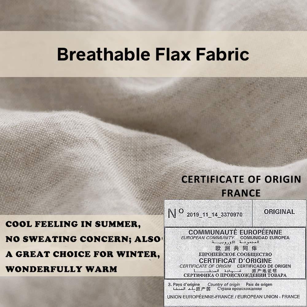 King Linens 100% French Linen Pillow Shams Basic Style - Pack of 2 - Washed Solid Color Natural Flax Soft Breathable - Linen, 20'' x 26'' - Image 4