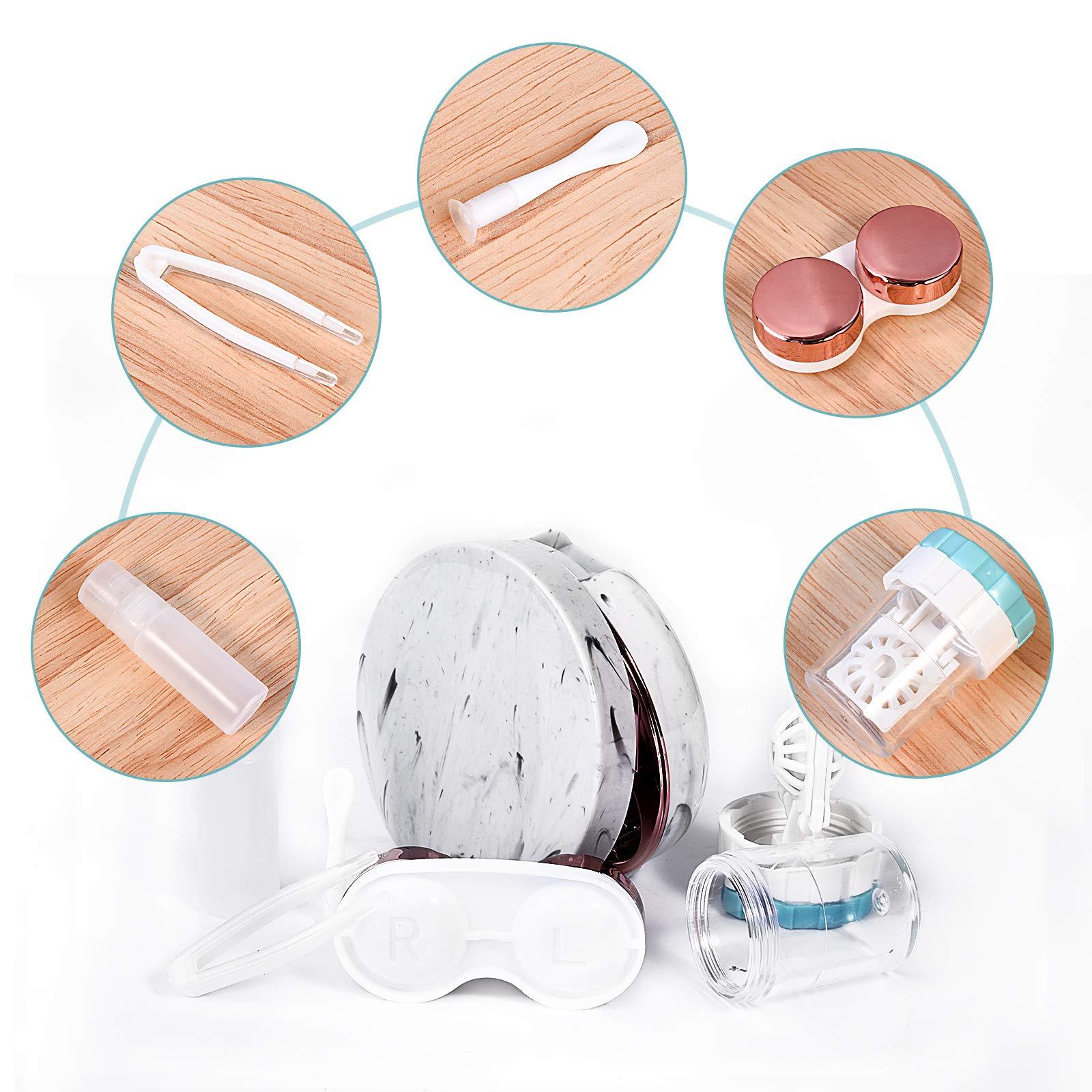 Contact Lens Travel Kit with Cleaner Washer, Portable Contact Box with Mirror Tweezers Remover Tool Solution Bottle for Daily Outdoor - Image 2