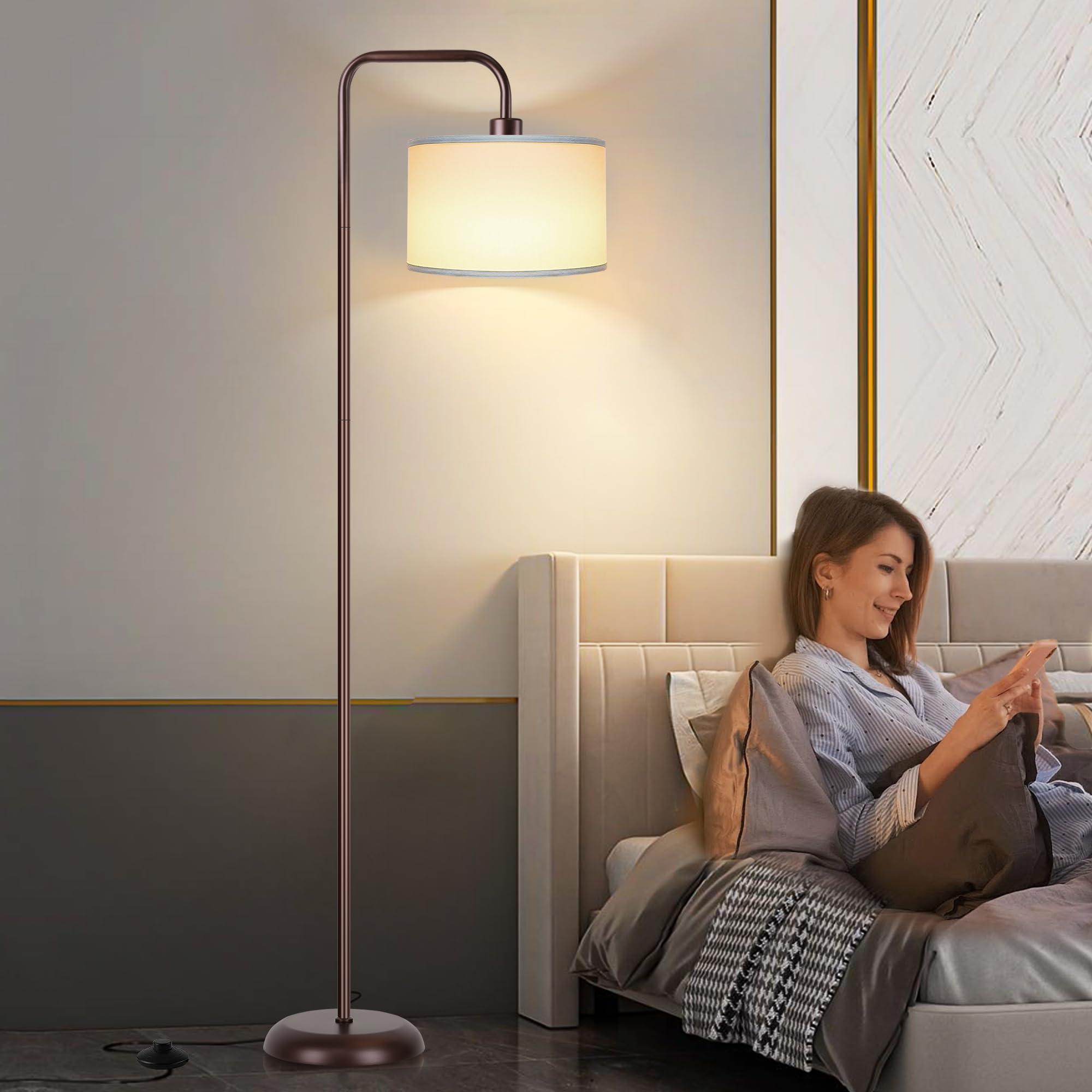 PARTPHONER LED Floor Lamp for Living Room, 3 Color Temperature, with Foot Switch, 9W Bulb Included, Oil Rubbed Bronze - Image 6
