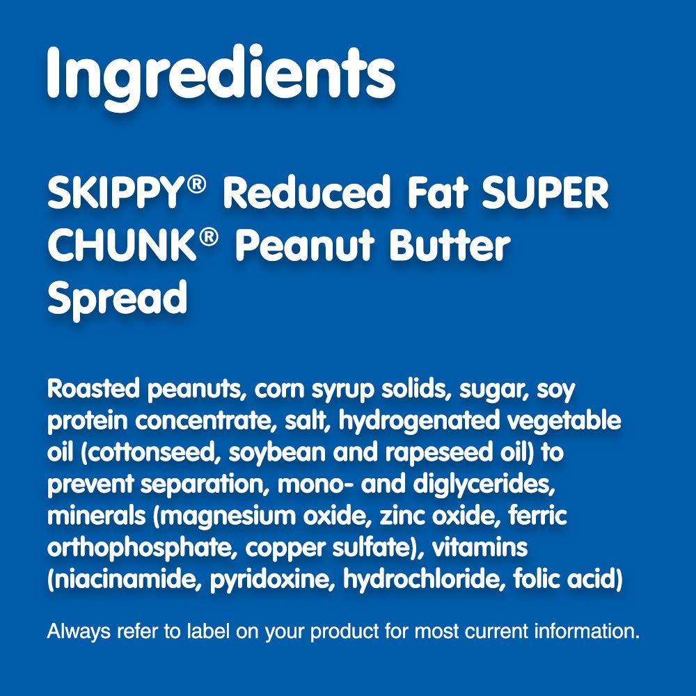 SKIPPY Reduced Fat SUPER CHUNK Extra Crunchy Peanut Butter Spread, 16.3 Ounce - Image 3