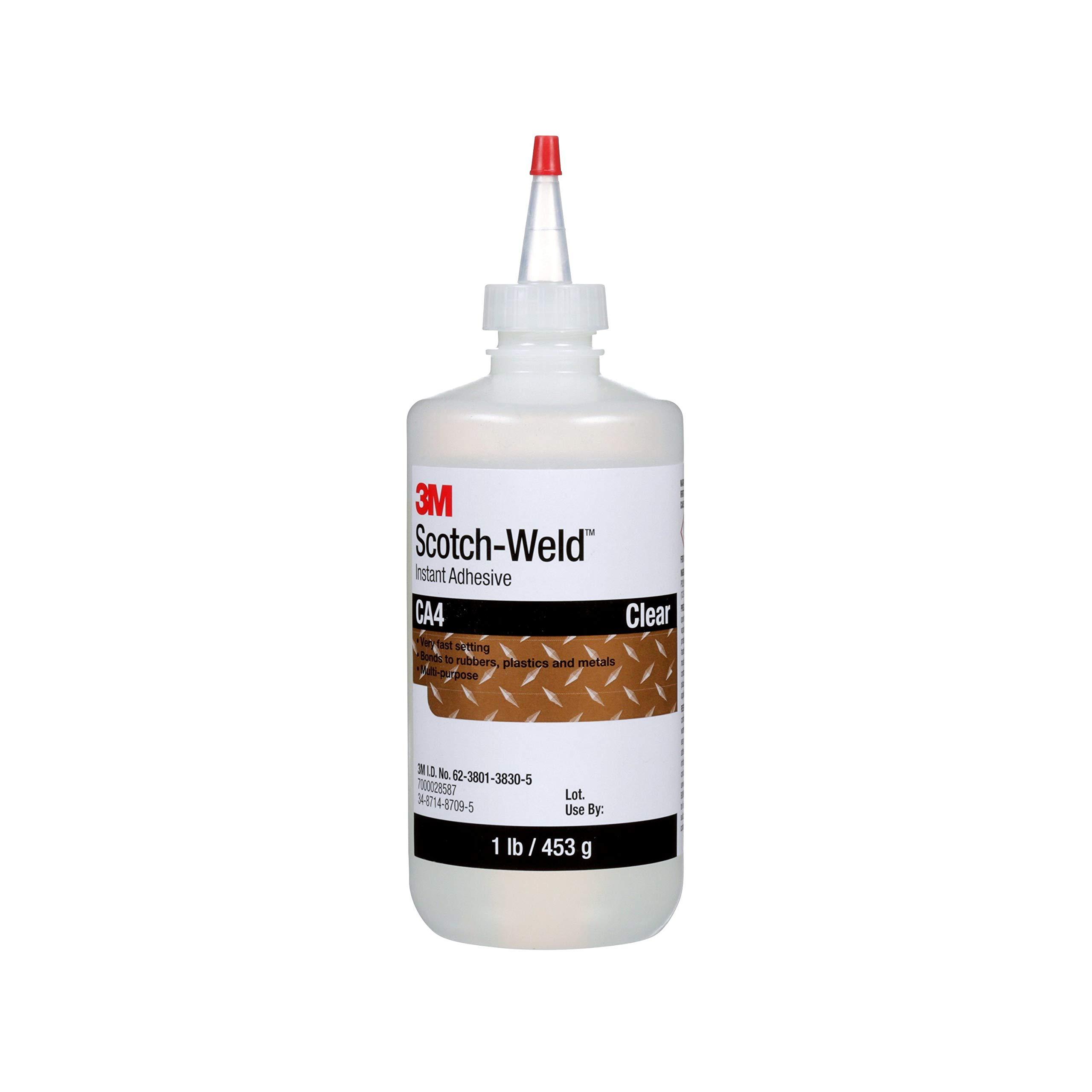 3M Scotch-Weld Instant Adhesive CA4, Clear, 1 Pound Bottle, 1/case