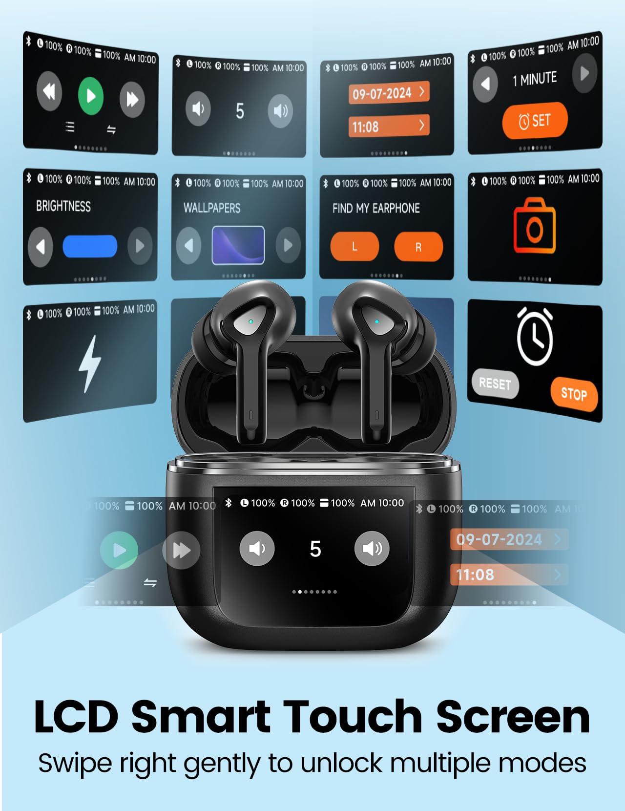 TWOSKY Wireless Earbuds Bluetooth 5.3 Headphones 50H Playtime Deep Bass Stereo Ear Buds with Mic IPX7 Waterproof Comfort Lightweight in Ear Earphones for Pad Android/iOS Phones Gifts for Women Men - Image 5