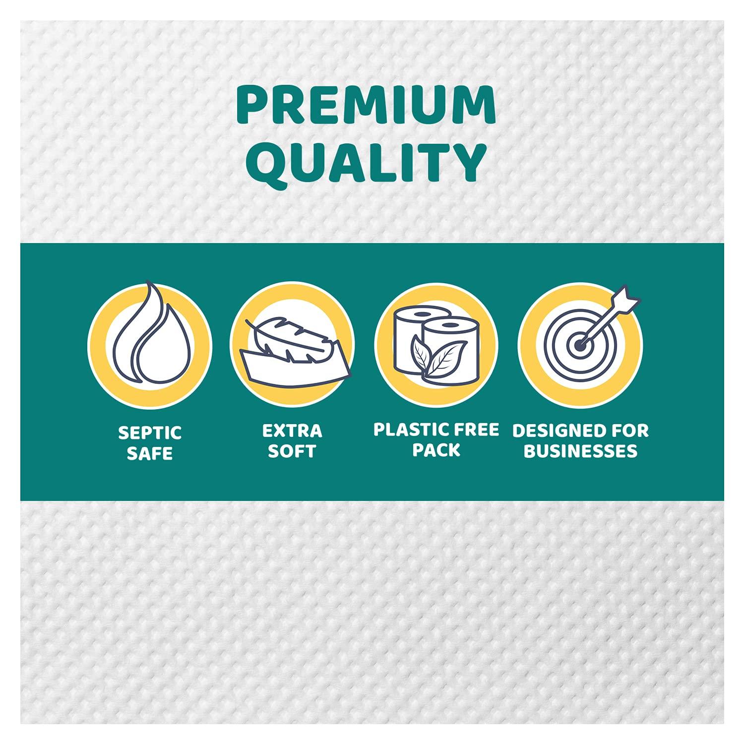 Papernet Jumbo Roll Toilet Tissue | Compatible with Universal Dispenser | 8 Rolls 2 ply 700’ x 3.4’ - Image 2