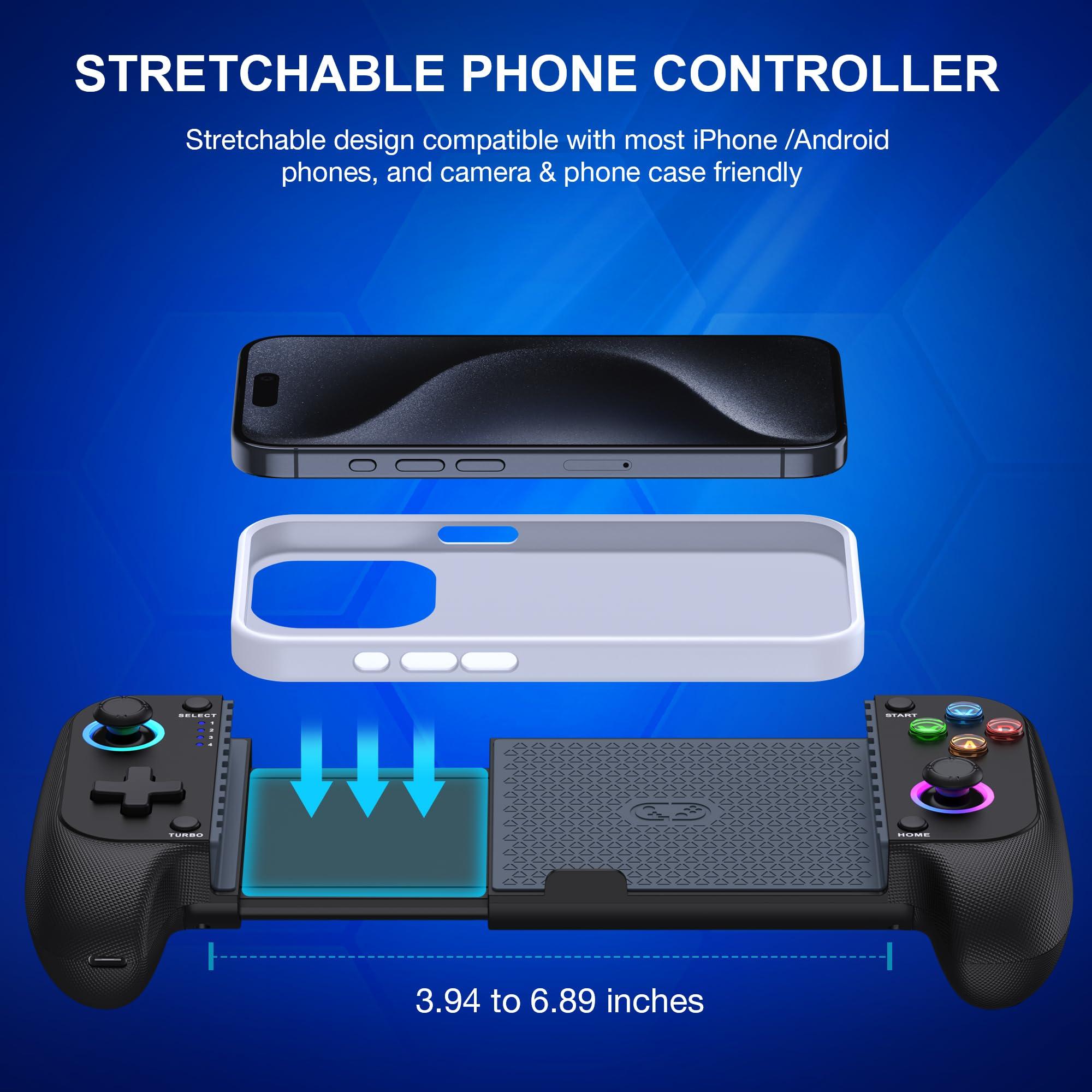 AXYBCOOL Mobile Game Controller for iphone/Android, Wireless Phone Controller with Phone Case Support, Gaming Controller Support Xbox Game Pass, PlayStation, Steam Link,Minecraft - Image 8