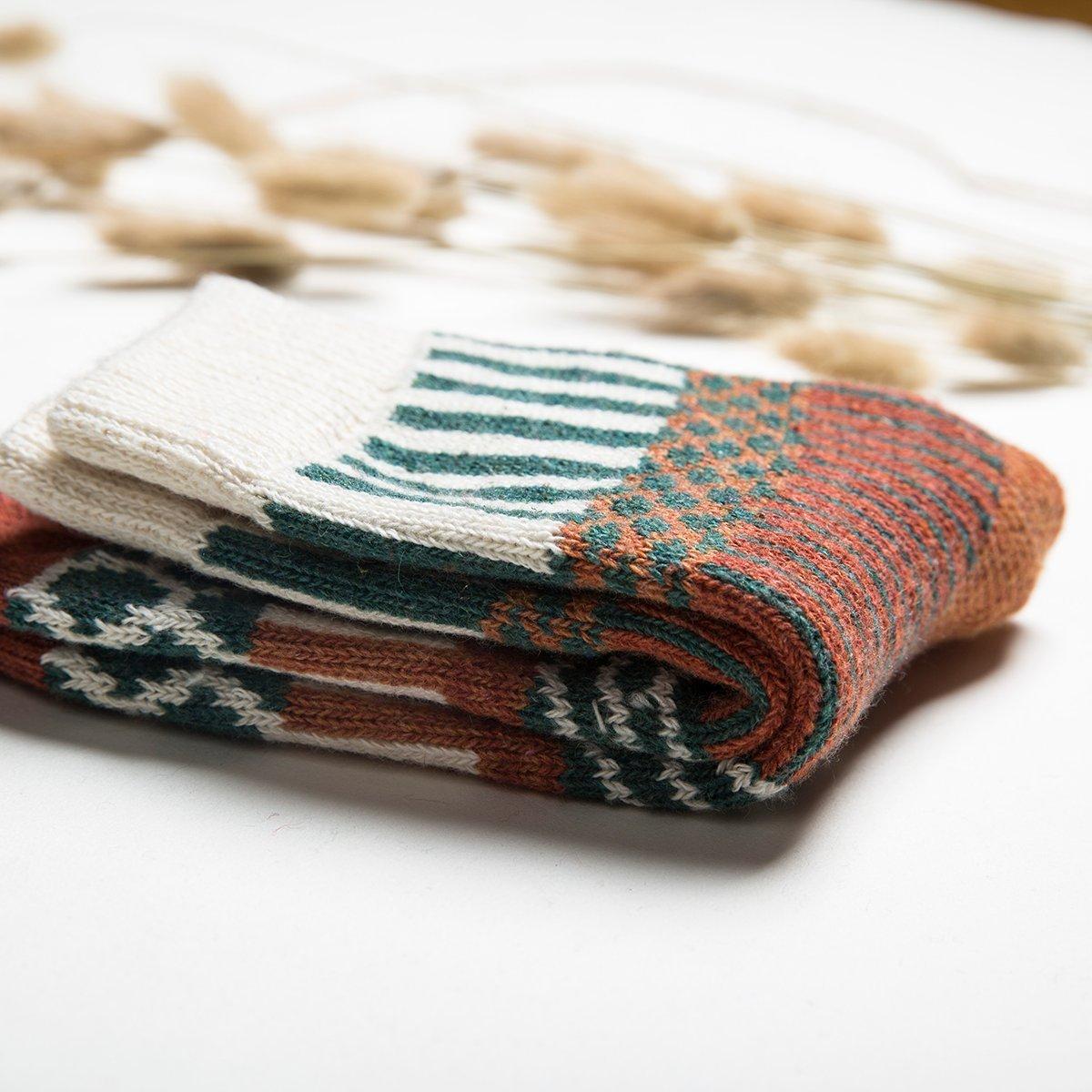 JOYCA & CO. 3-5 Pairs Womens Multicolor Fashion Warm Wool Cotton Thick Winter Crew Socks - Image 8