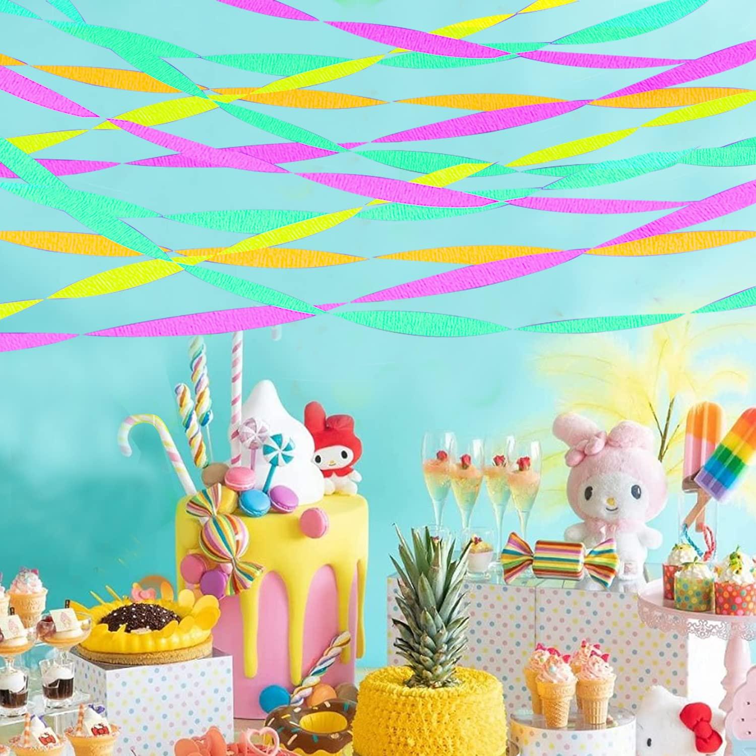 600 feet Glow Crepe Paper Streamers UV Glow Party Neon Streamer Decorations Glow in The Dark Black Light Reactive Fluorescent Neon Paper Party Streamers Wedding Birthday Blacklight Party Supplies - Image 5