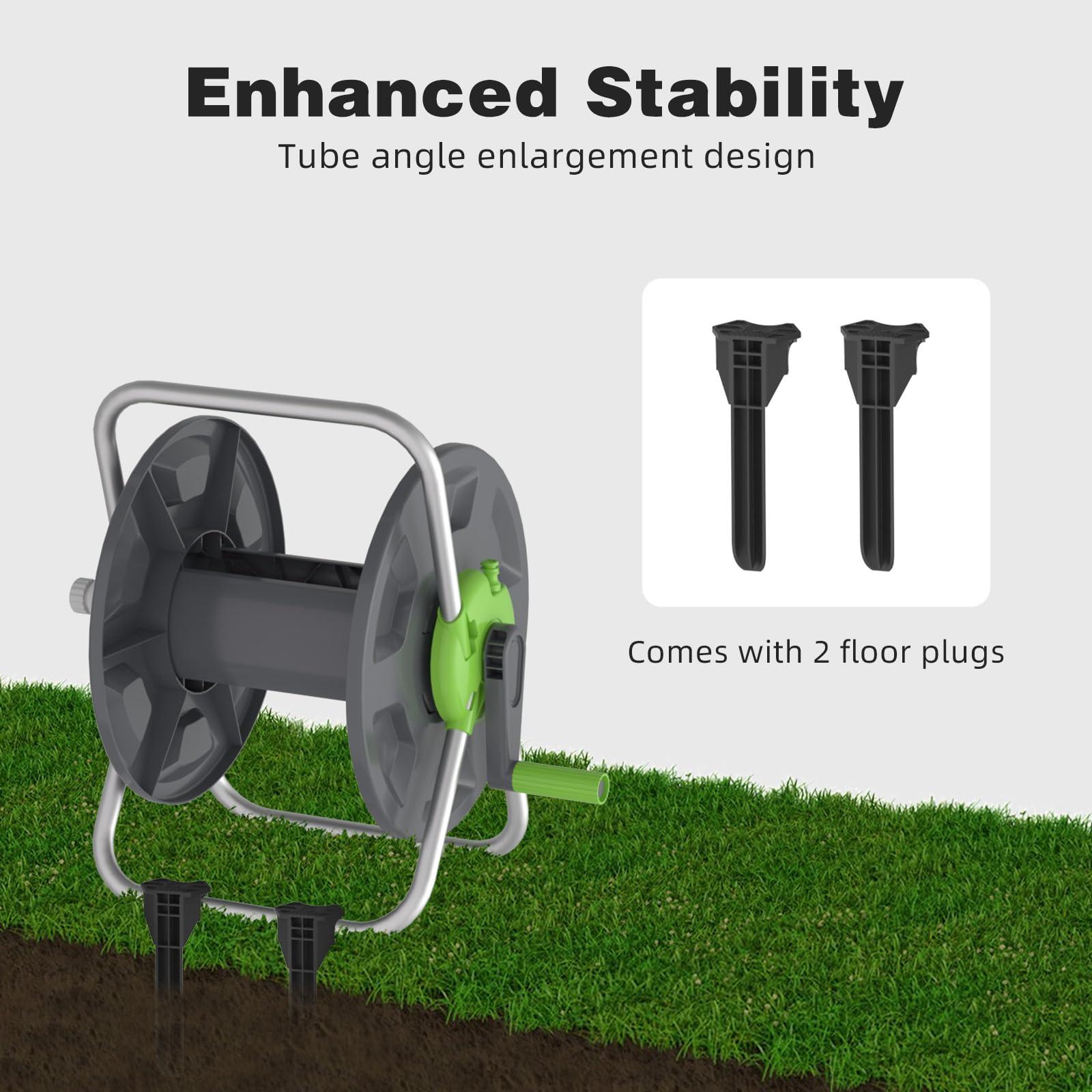 Garden Water Hose Reel Cart, Holds 65-147 Ft of 5/8 Inch, Wall Mounted Garden Hose Cart, Portable Hose Holder for Convenient Hose Storage and Watering - Image 4