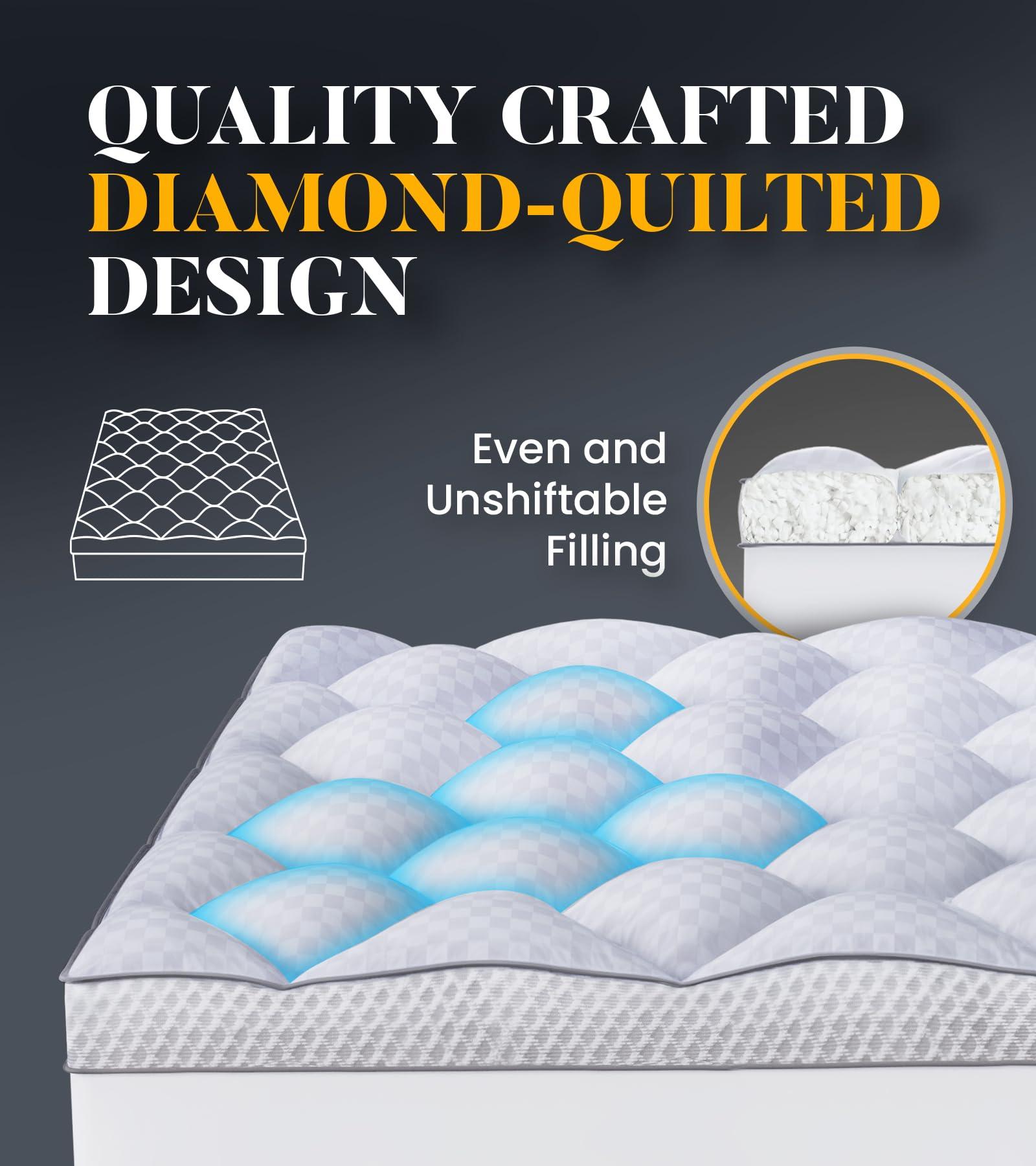3 Inch Ultra-Fluffy Memory Foam Mattress Topper King for Back Pain, Extra Soft Pillow Top King Mattress Topper with 4X Support, Mattress Pad with Breathable Air Mesh Sides, 6-21'' Deep Pocket - Image 6