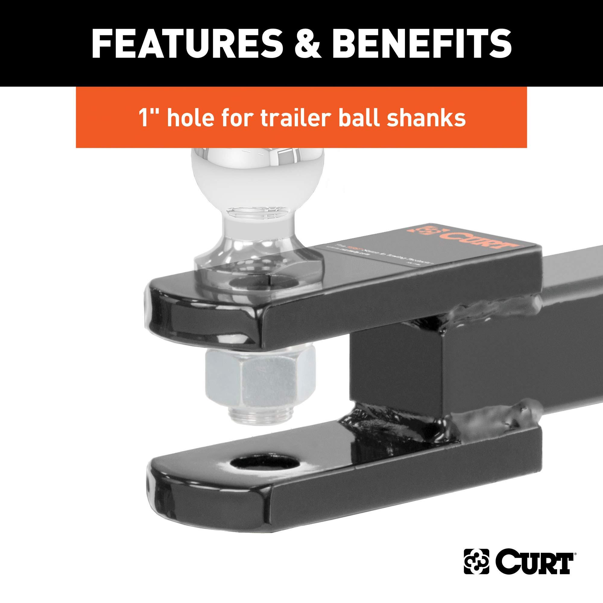 CURT 45821 Clevis Pin Hitch Ball Mount, Fits 2-Inch Receiver, 6,000 lbs, 1-Inch Hole - Image 4