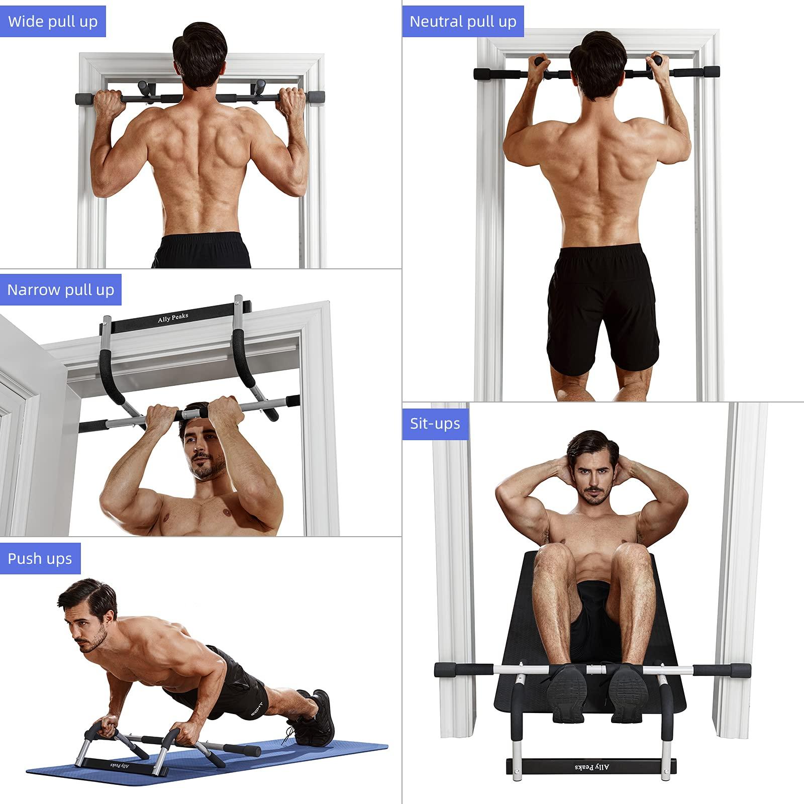 Ally Peaks Pull Up Bar for Doorway | Thickened Steel Max Limit 440 lbs Upper Body Fitness Workout Bar| Multi-Grip Strength for Doorway | Indoor Chin-Up Bar Fitness Trainer for Home Gym Portable - Image 6