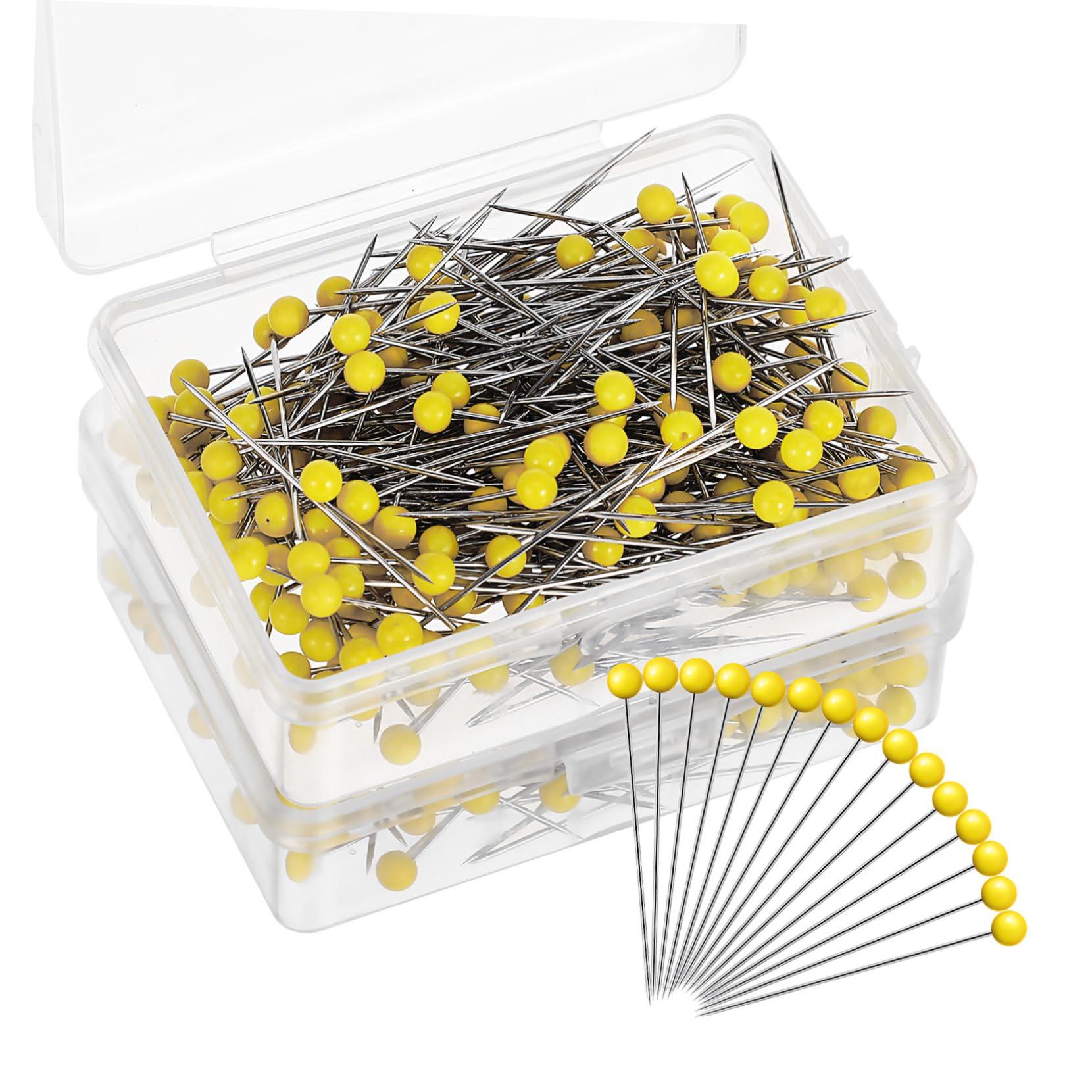 KALLORY Versatile Glass Head Pins 500 Straight Pins for Jewelry Making Dressmaking Crafts