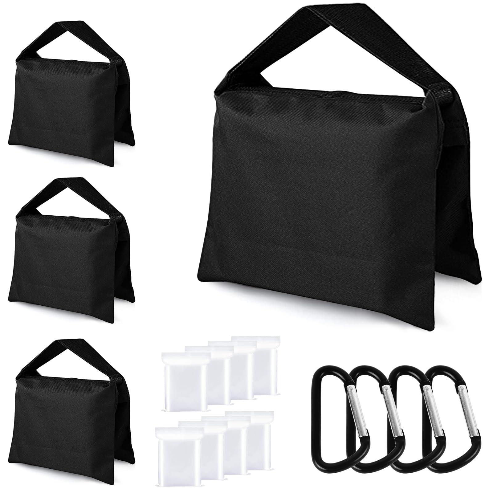 ABCCANOPY Photography Sandbag for Video Stand, Heavy Duty Weight Bags for Light Tripod, Camping Chair, 4 Packs (Black)