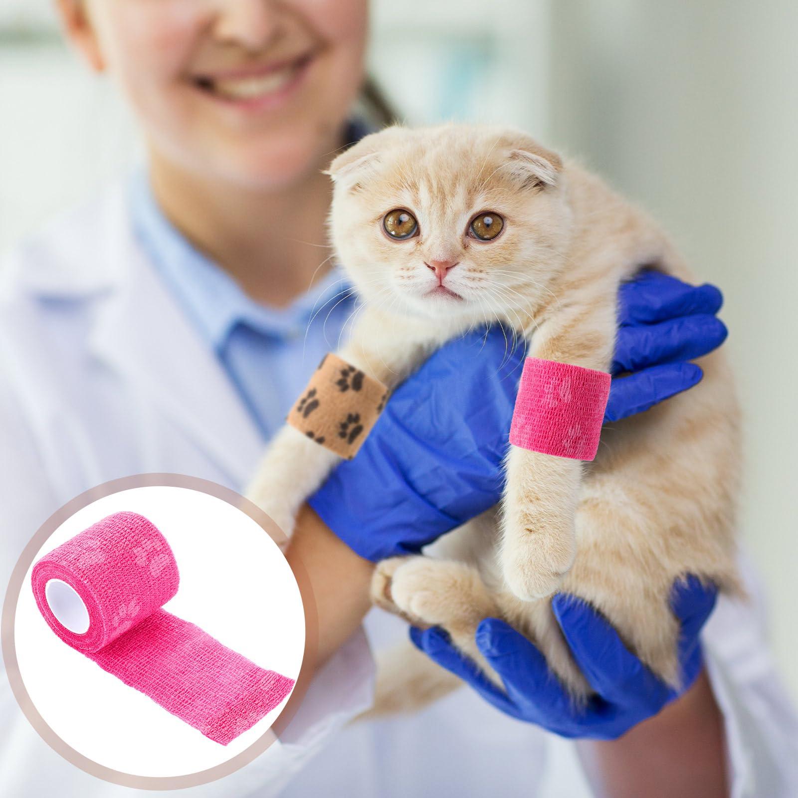 Threlaco 8 Rolls Dog Self Adhesive Bandage Wrap Pet Bandage Bitter Vet Wrap Non Woven Tape for Dog Pet Cat Horses Birds Animals, 8 Colors - Image 6