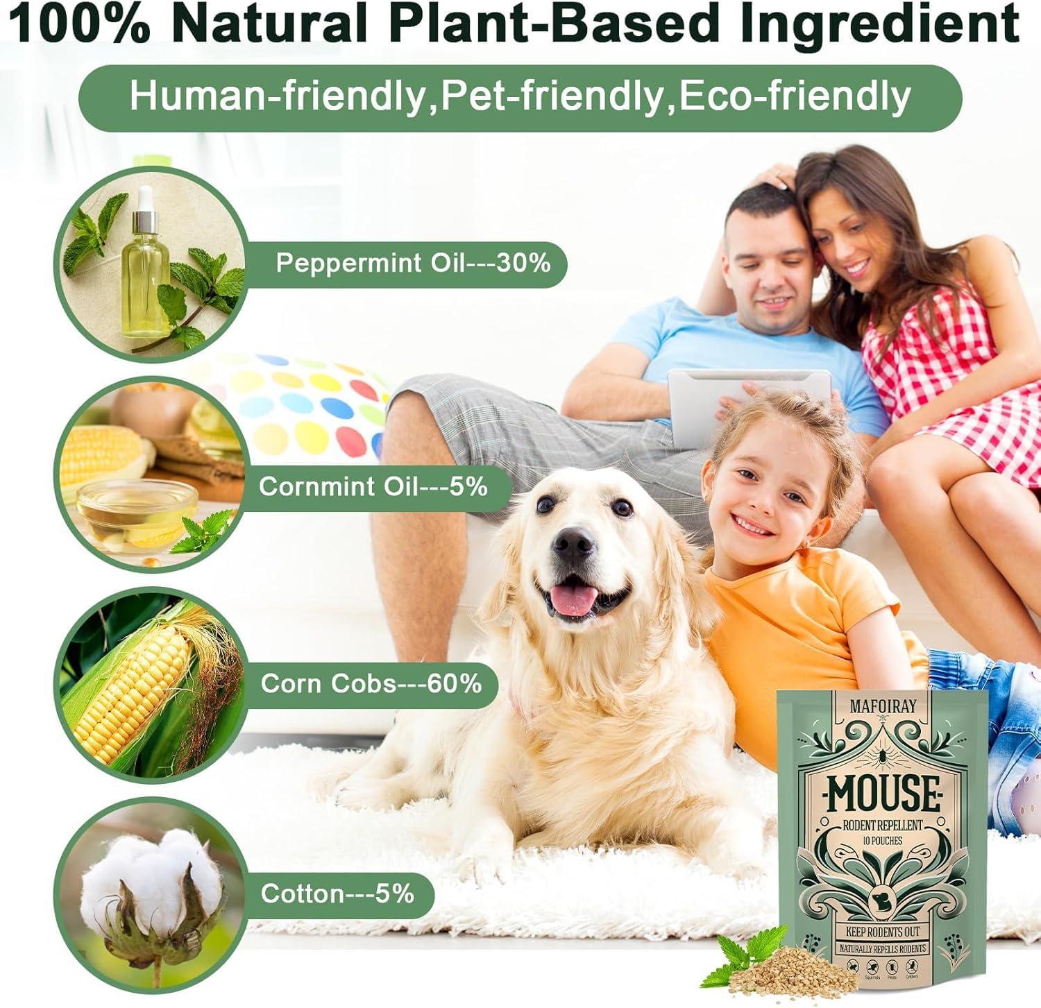 Rodent Repellent, Mouse Repellent Pouches Squirrel Repellent Natural Rodent Repelling, Eco-Friendly Peppermint Oil Outdoor to Keep Mice Out, Repel Mice from RV/Car/Garage/Home - Image 4