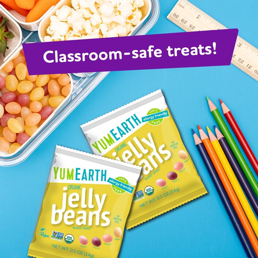YumEarth Organic Jelly Beans - Fruity Candy Snack Packs, Gluten Free Snacks for Kids - Allergy Friendly, Non-GMO, No Artificial Flavors or Dyes - Assorted Flavors, 7.5 oz. (Pack of 15) - Image 6