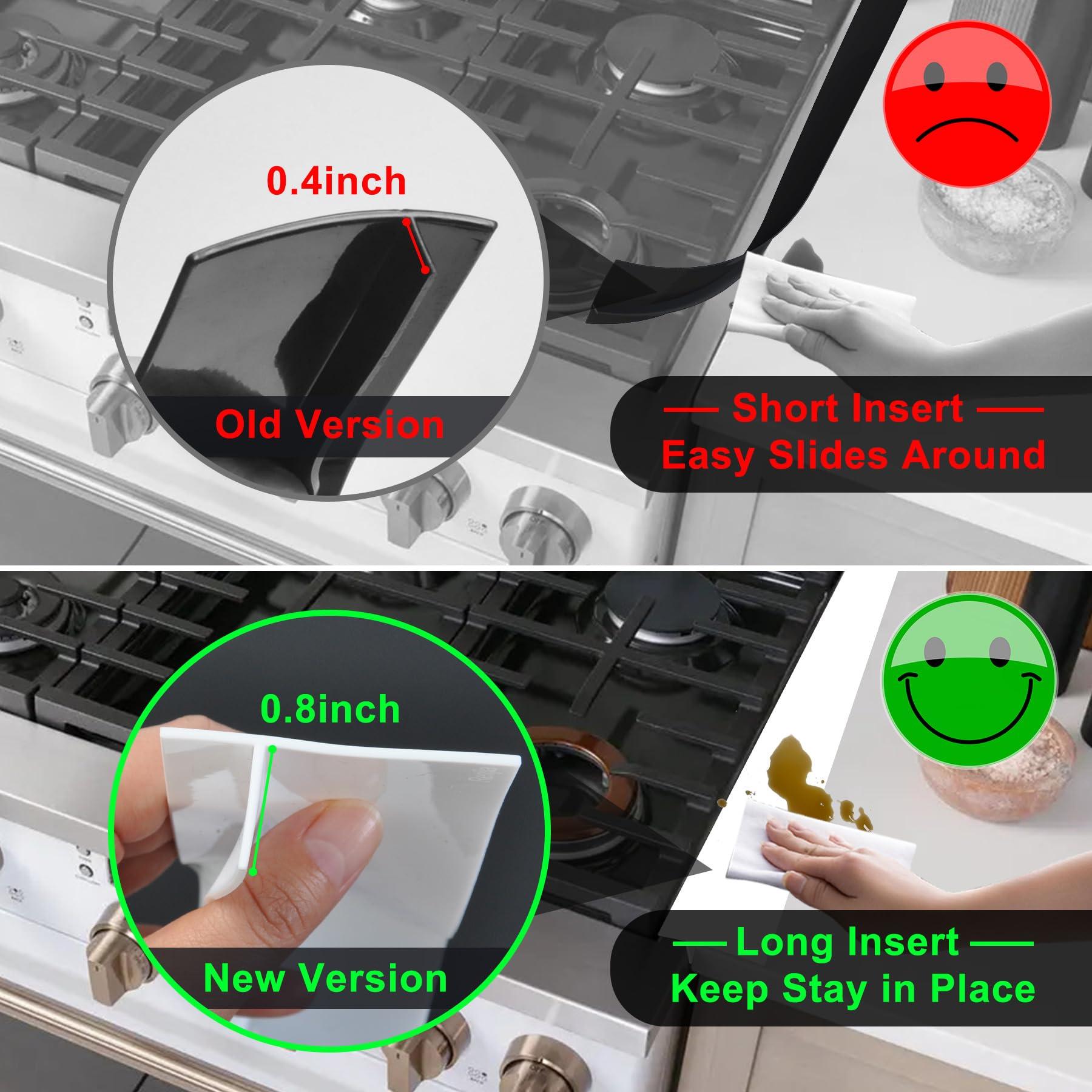 Silicone Stove Counter Gap Cover Kitchen Counter Gap Filler by Kindga 25" Long Gap Filler Sealing Spills Between Kitchen Appliances Washing Machine and Stovetop, Set of 2 (White) - Image 3