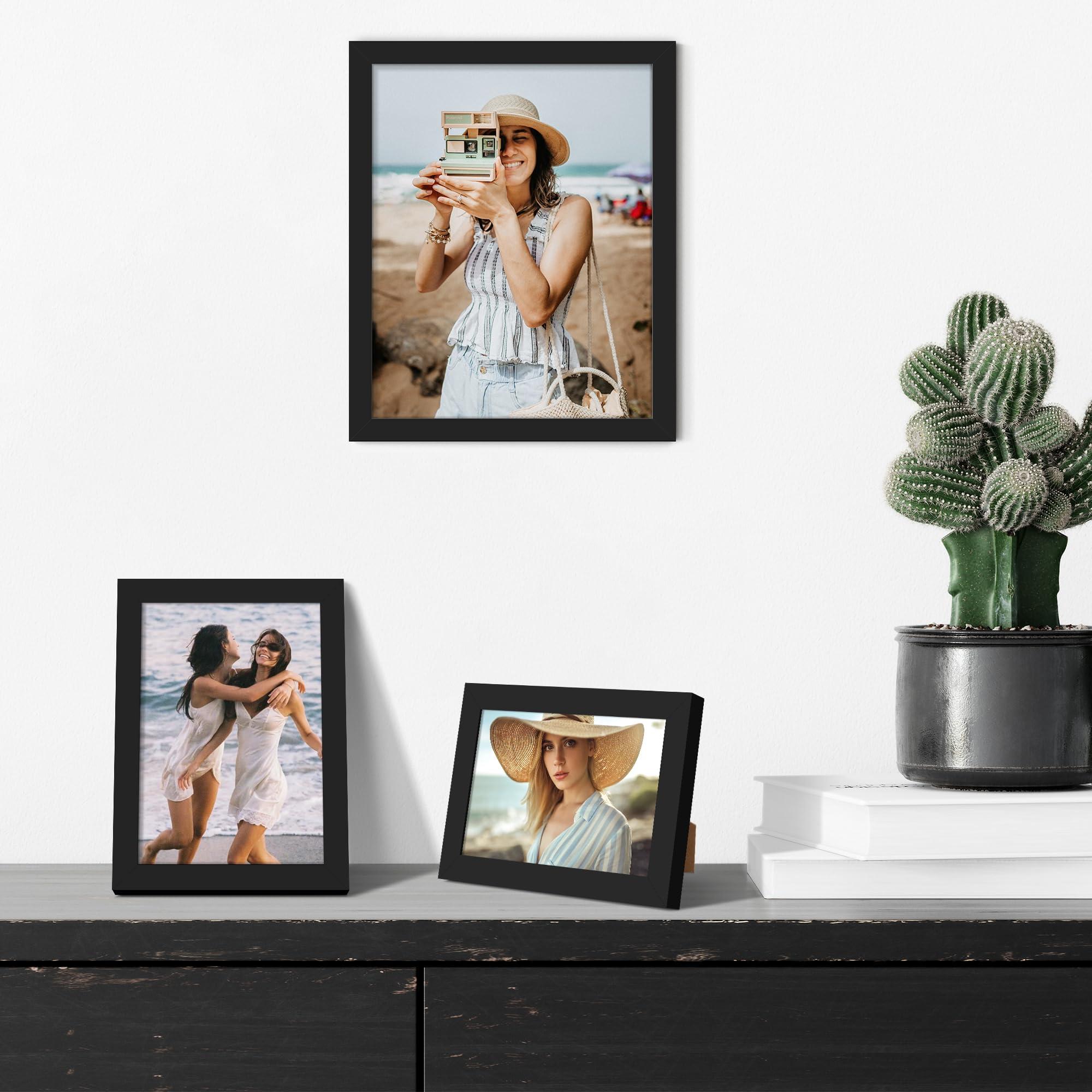 upsimples 10 Pack Picture Frames Collage Wall Decor for Mounting or Tabletop Display, Photo Gallery Frame Set for Family, Multi Sizes Including 8x10, 5x7, 4x6, Black - Image 2