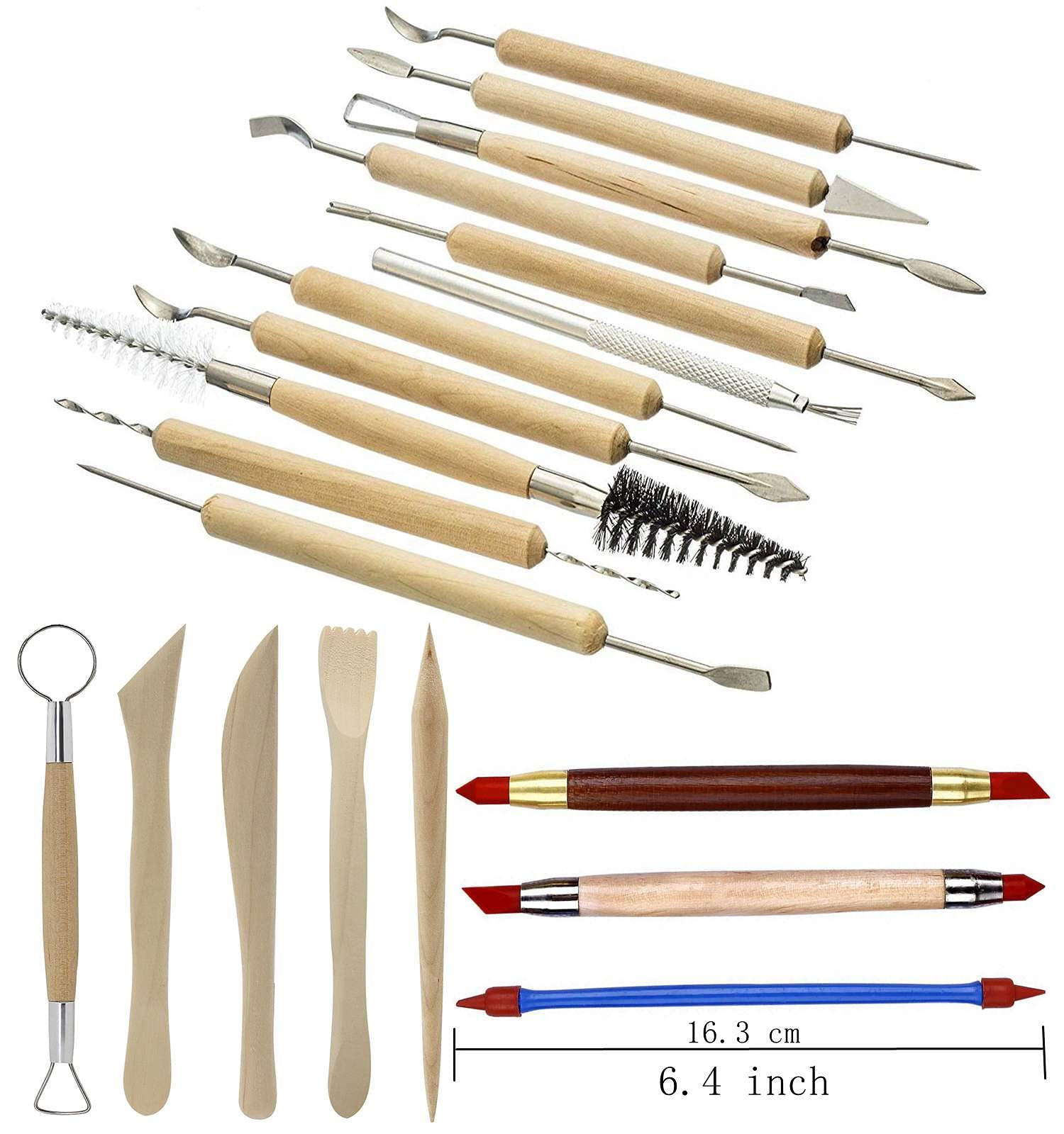 Augernis Pottery Sculpting Tools 32PCS Ceramic Clay Carving Tools Set for Beginners Expert Art Crafts Kid's After School Pottery Classes Club Children Students - Image 5