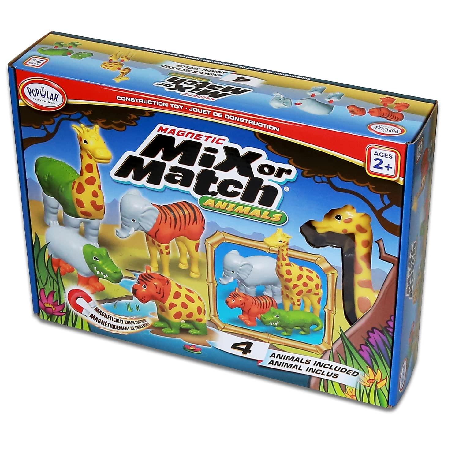 Magnetic Mix or Match Jungle Animals Toy Play Set, 16 Pieces - Image 3