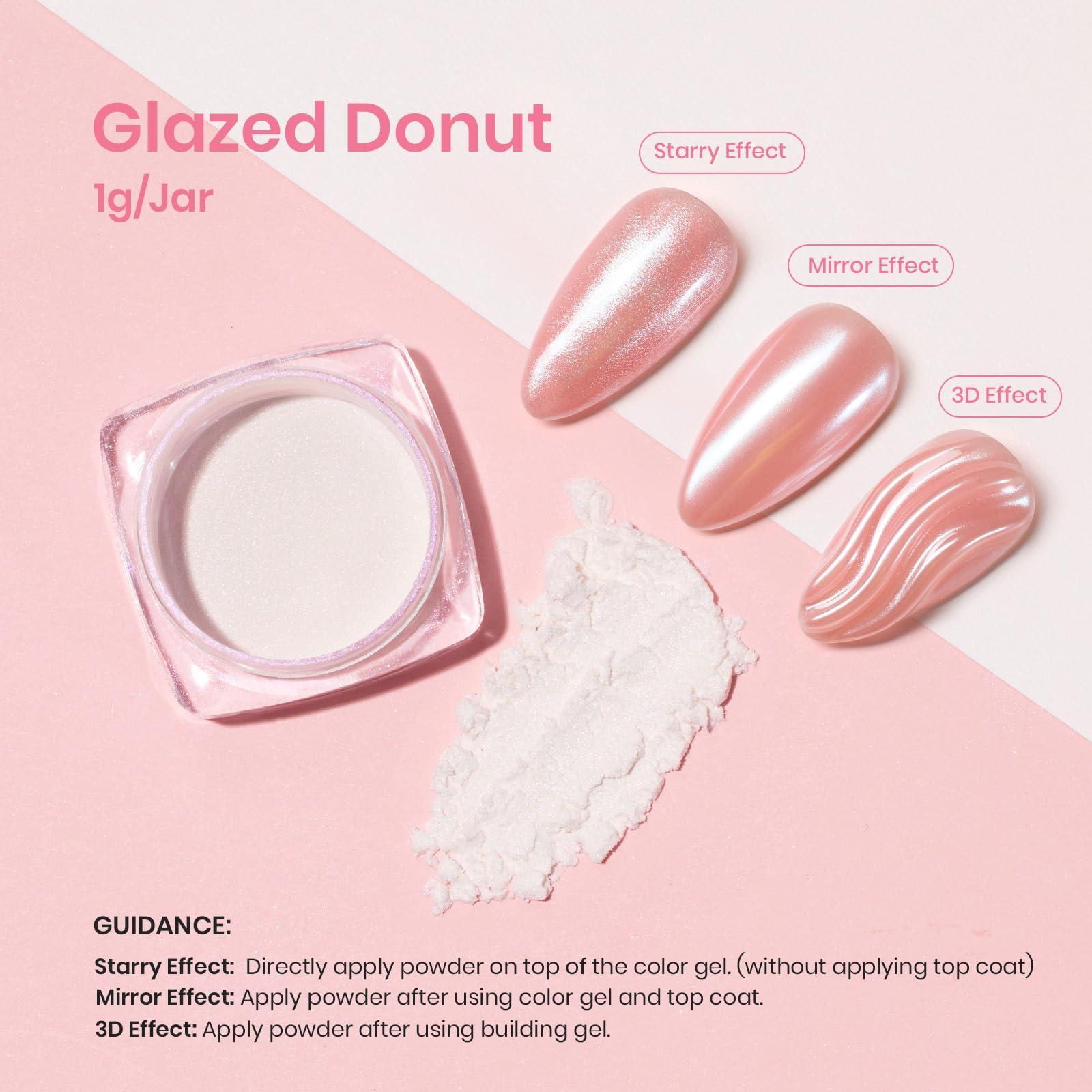 beetles Gel Polish White Chrome Nail Powder for Gel Nails, Pearl Nail Powder Mirror Effect Nail Glitter Manicure Holographic Pigment for Nail Art Design Gifts - Image 3