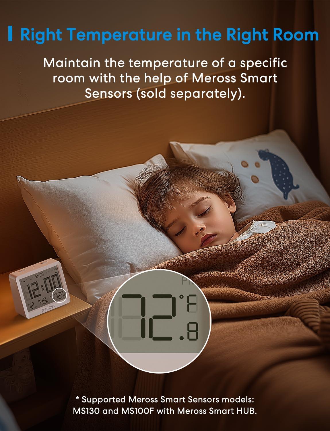 meross Smart Thermostat for Home, WiFi Thermostat Works with Matter, Alexa, Apple Home, Google Assistant, App & Voice Control, 7x24h Scheduling, Energy Saving, C-Wire Required - Image 6
