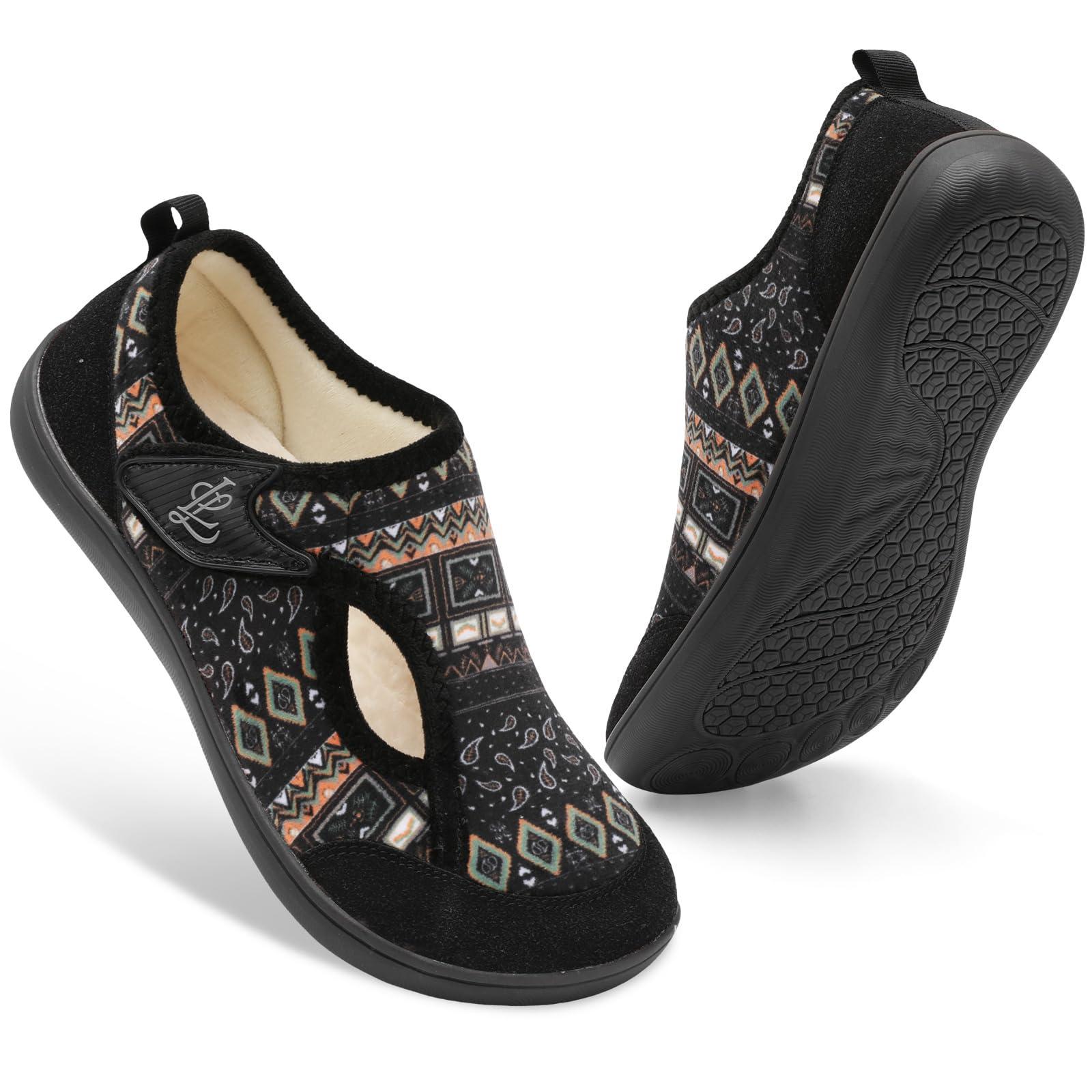 LeIsfIt Womens Slippers Wide Diabetic Shoes Adjustable Arthritis Edema House Shoes Indoor Outdoor Slippers - Image 7