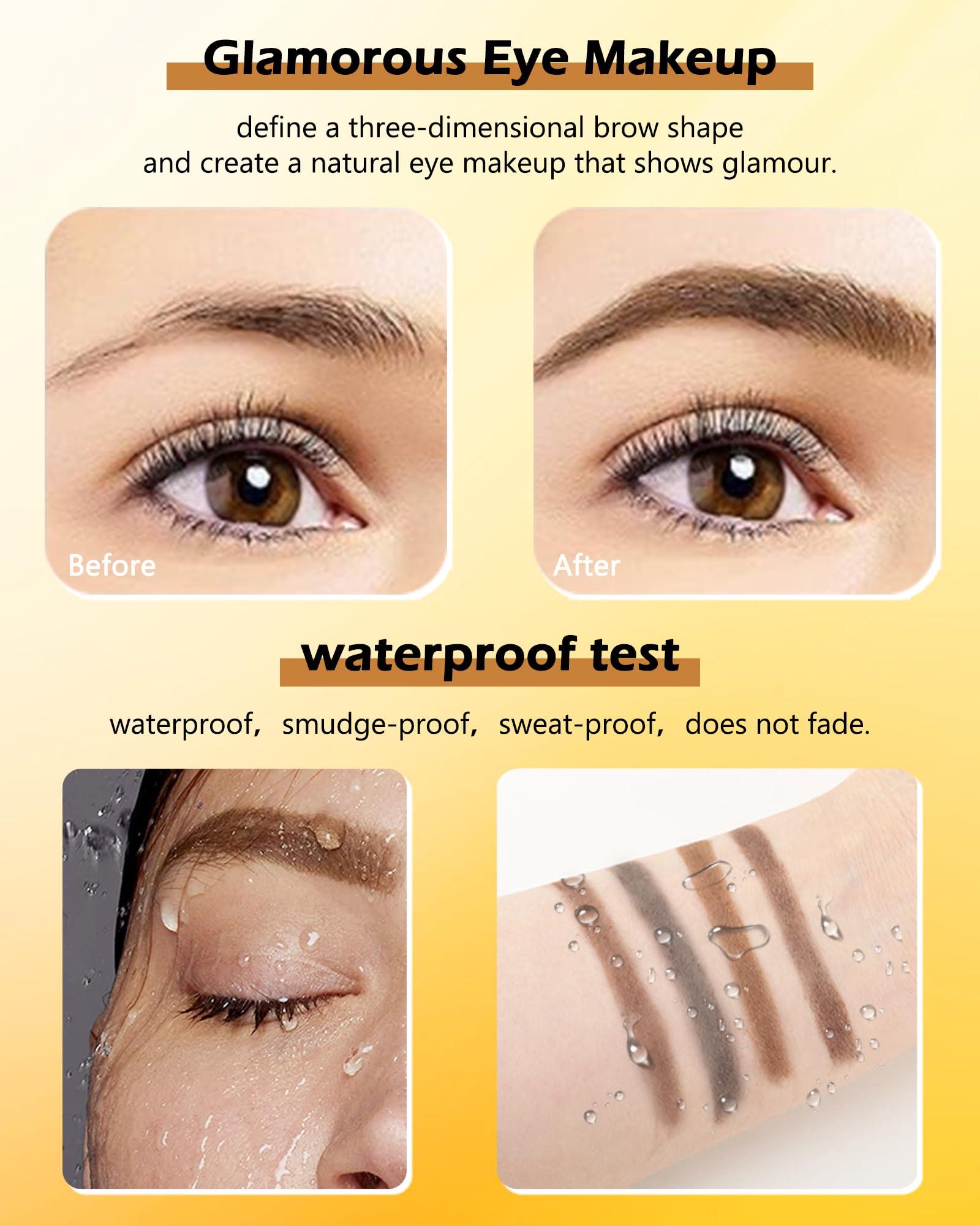 Eyebrow Powder Kit-2 Colors Soft Eye Brow Tinted Powder Palette, Waterproof & Long Lasting Dark/Light Brown Brow Filler, Professional Eyebrow Contour Makeup for Women with Mirror Brow Brush & Razor-1# - Image 5
