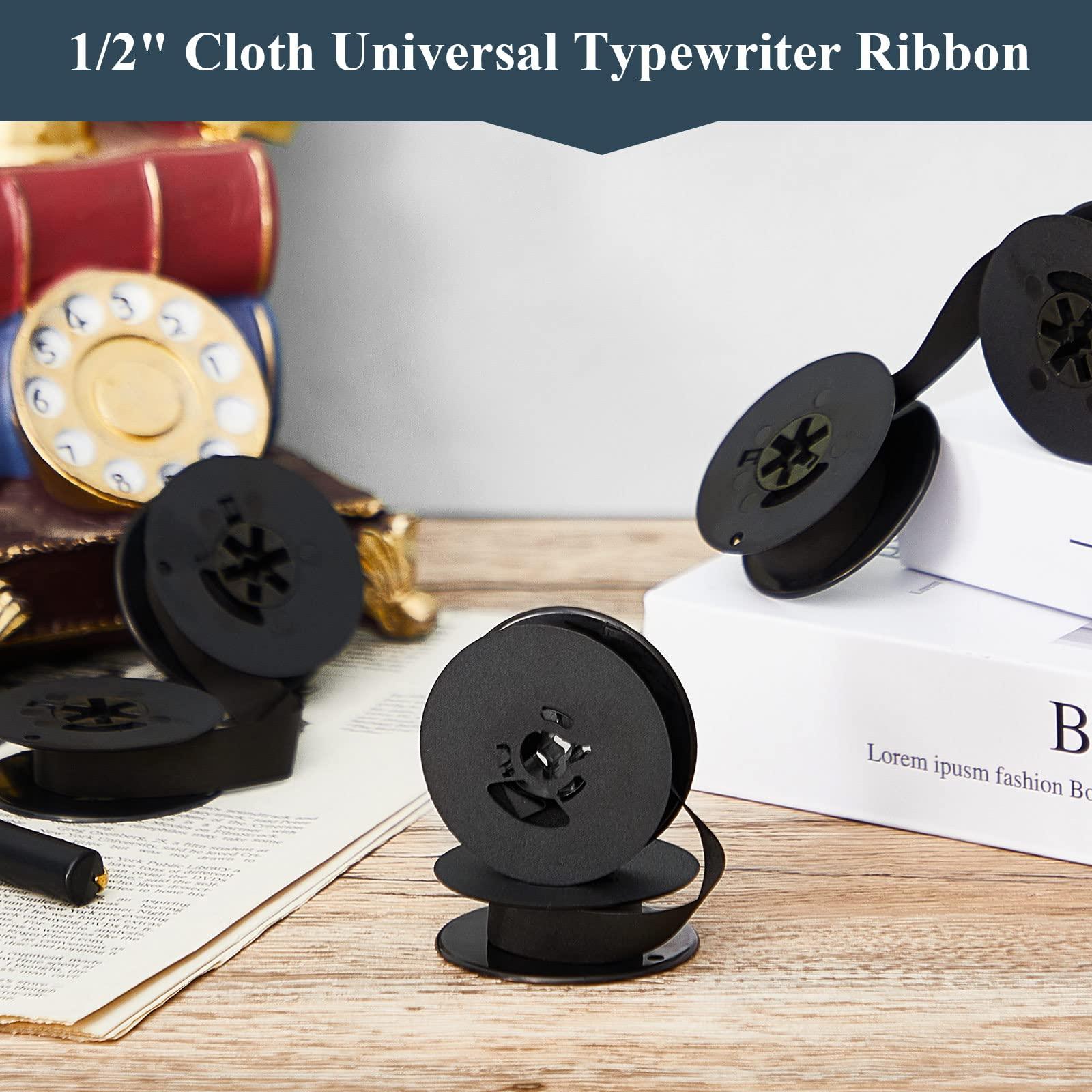 Seajan 4 Pairs Universal Dual Shaft Typewriter Ribbon Vintage Typewriter Ribbon, 1/2 Cloth for Most Machines(Black) - Image 4