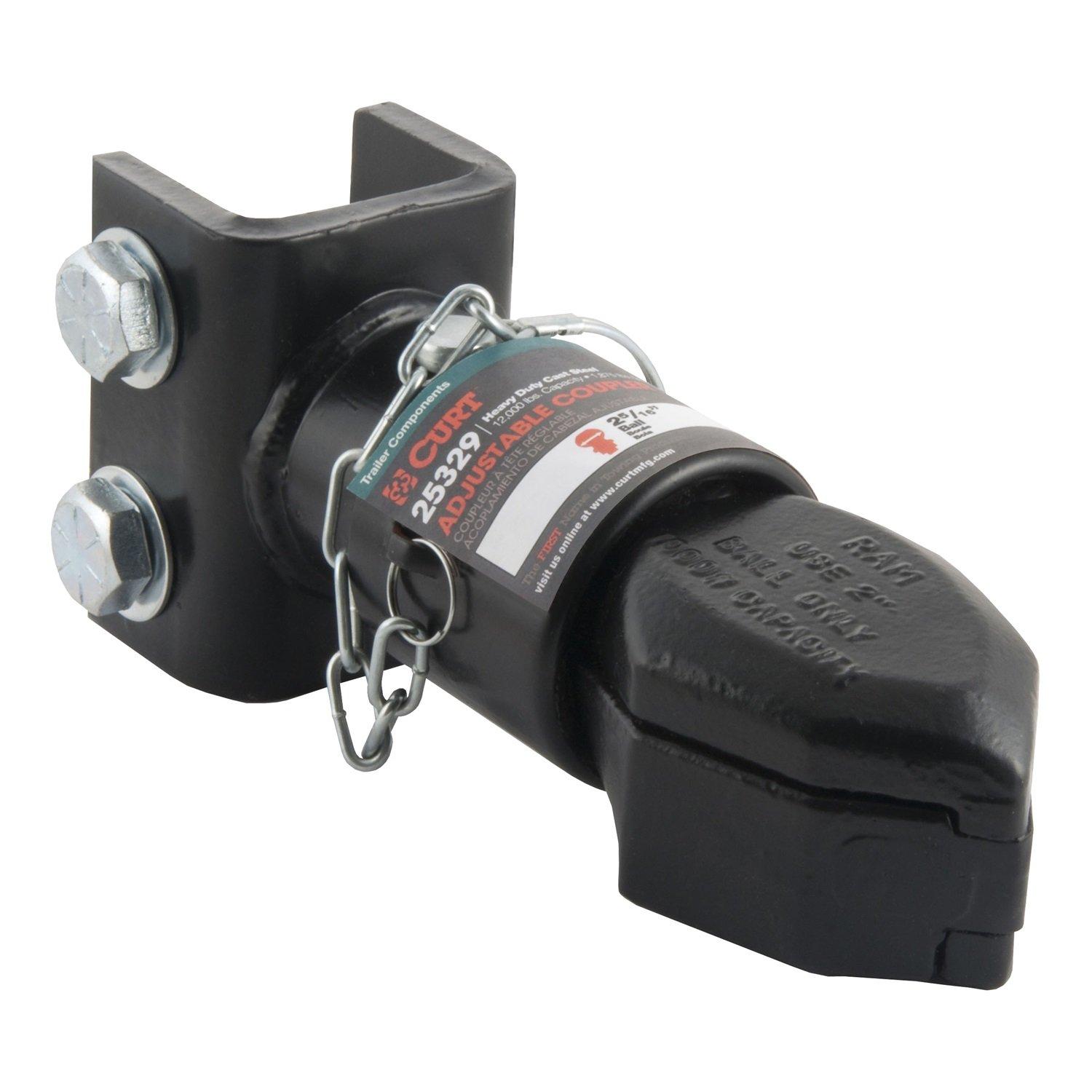 CURT 25329 Channel-Mount Adjustable Trailer Coupler, 2-5/16-Inch Hitch Ball, 12,500 lbs, Black - Image 6
