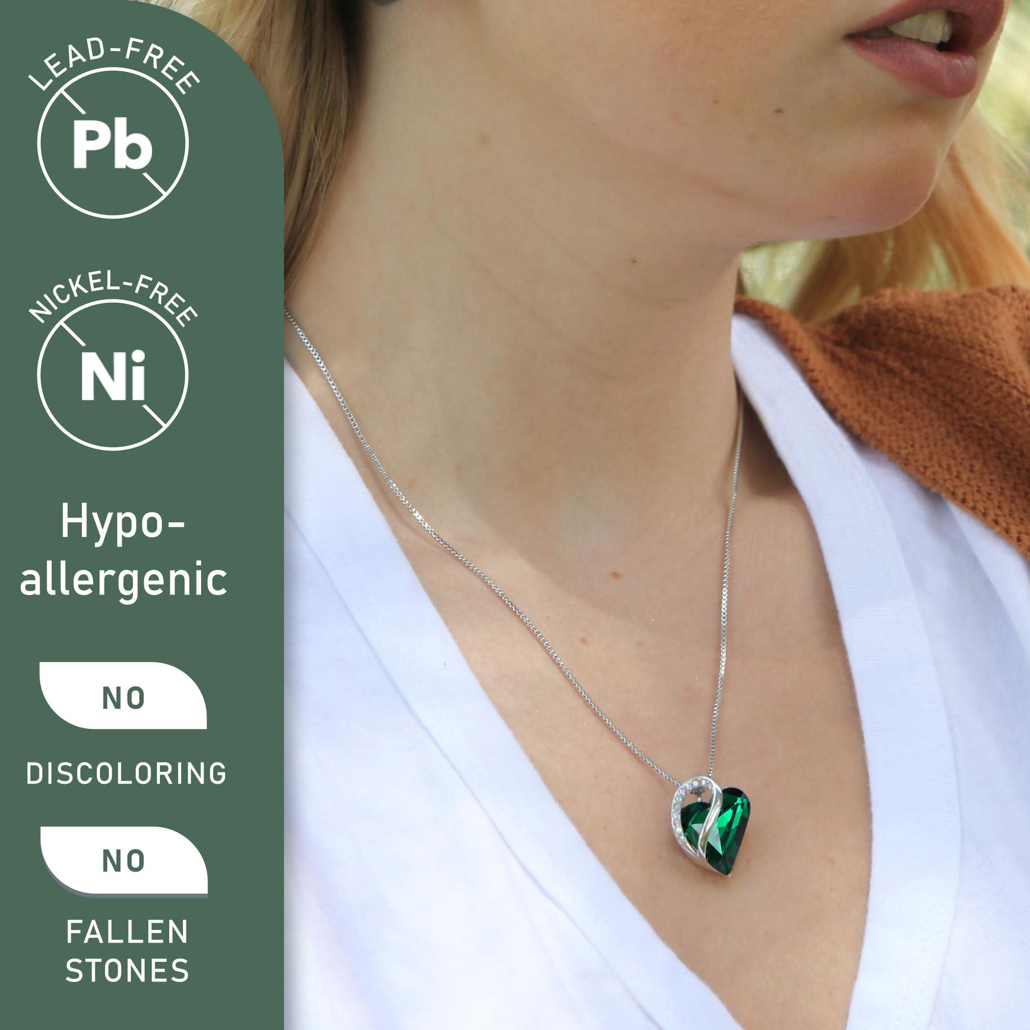 Necklaces for Women, Infinity Love Birthstone Heart Crystal Pendant, Birthday Jewelry Gifts for Her, Mom, and Wife, Silver Plated, 18 plus 2 inch Adjustable Chain - Image 2