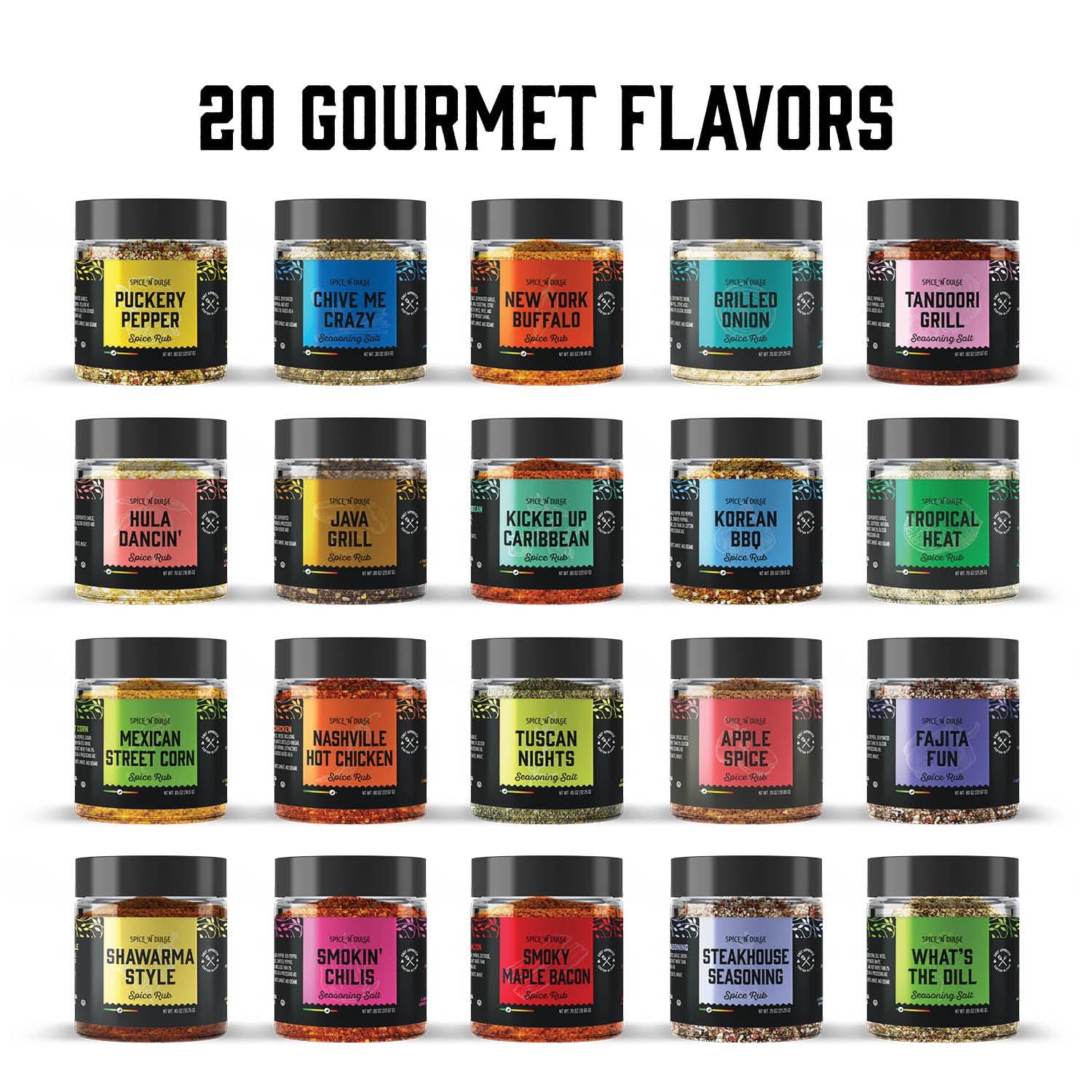 Grilling Spice Set Grill Seasoning Gifts, 20 Unique Spices and Seasonings Jars Gift Set, BBQ Gifts For Men, Dad, Husband, Father, Flavors Like Chili, Cajun, Garlic, Steak, Rub, Herbs, Blend and More - Image 7
