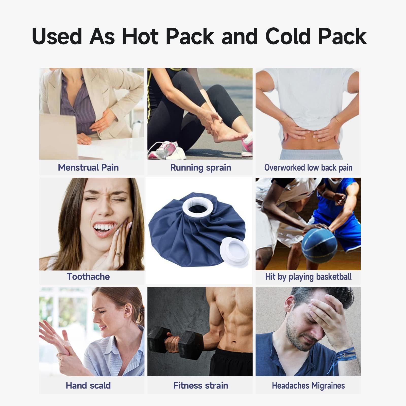 BICAREE Ice Pack for Injuries Reusable, Ice Bags Hot Water Bag for Hot & Cold Therapy and Pain Relief with Cover, No-Leak Elastic Breathable Ice Bag, Size 9" - Image 6