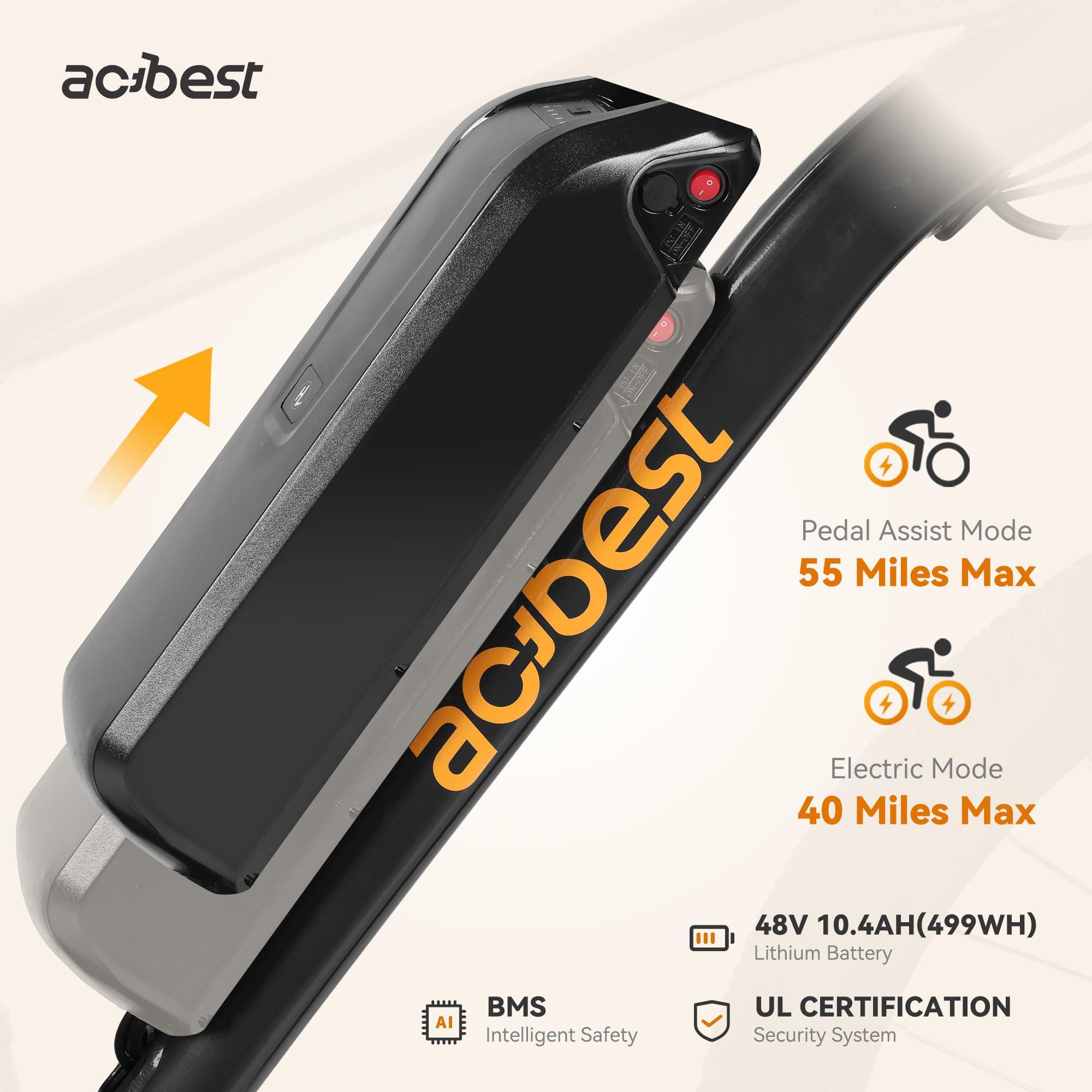 ACTBEST Apex Electric Bike for Adults, 27.5" Electric Mountain Bike with 21-Speed, Peak 1200W Motor 28MPH Top Speed, Max Range 55+ Miles, 499Wh Removable Battery E-Bike, Front Suspension - Image 3