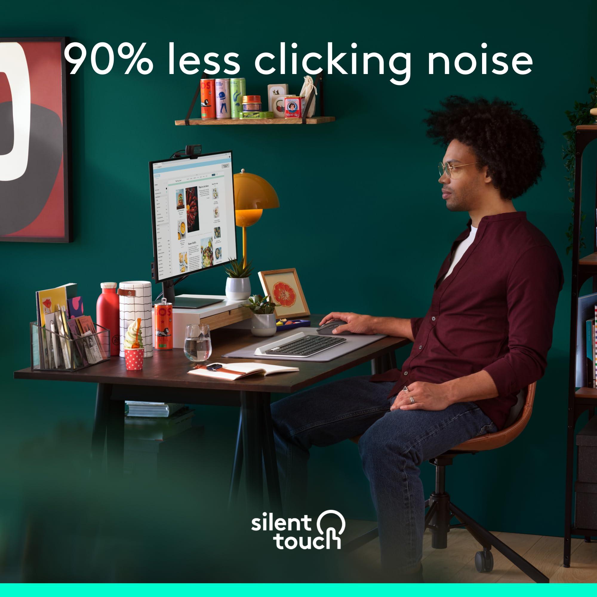 Logitech Signature Plus M750 L Wireless Mouse - for Large Hands, SmartWheel, Bluetooth, Multi Device, 24-Month Battery, Silent Clicks, Customizable Side Buttons, Contoured Shape - Graphite - Image 4