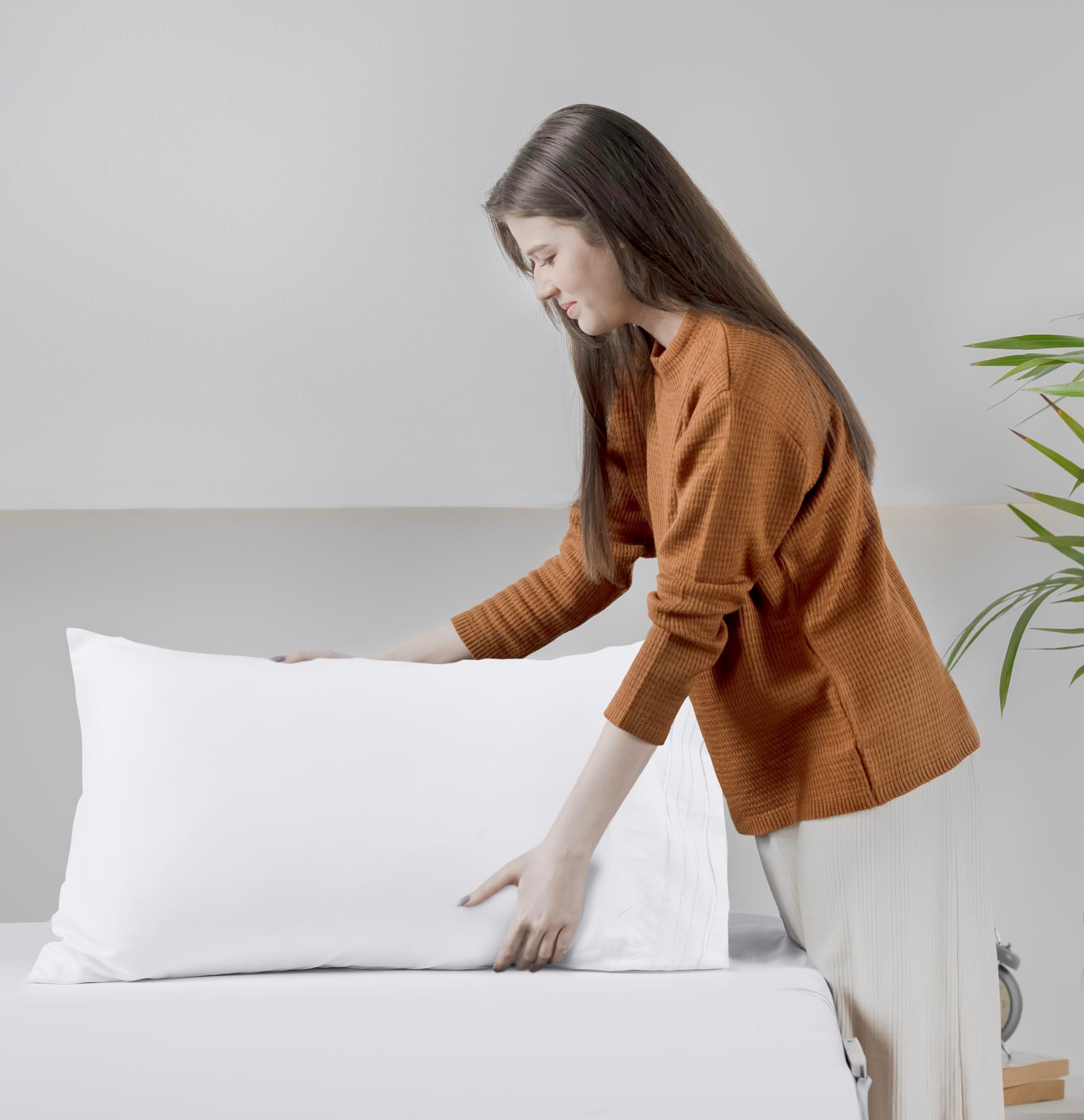 Utopia Bedding Queen Sheet Set, Soft Microfiber 4 Piece Hotel Luxury Bed Sheets for Women, Men, Kids & Teens with Side Storage Deep Pocket Fitted Sheet - Pillow Cases - Flat Sheet (White) - Image 6