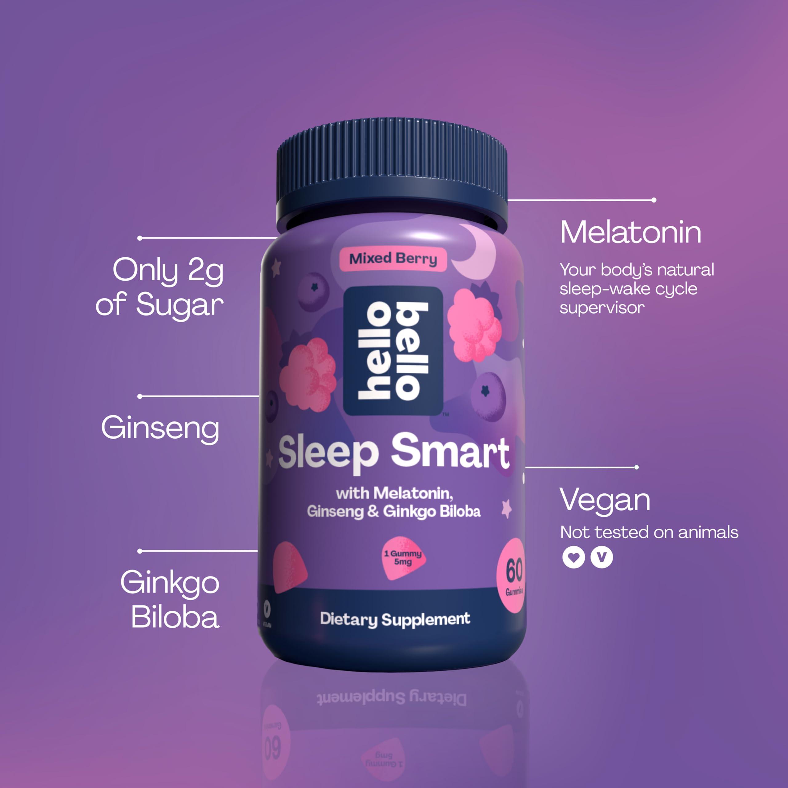 Hello Bello Adult Sleep Smart Vegan Gummies with 5mg Melatonin – Mixed Berry - 60ct - Image 5