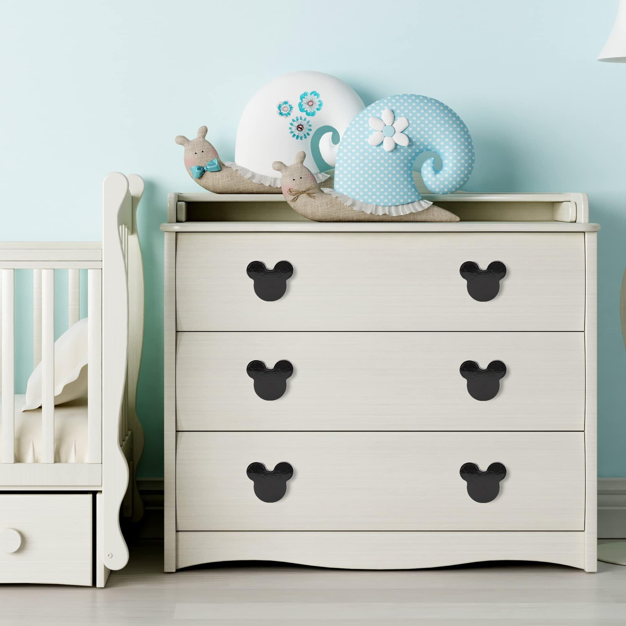 Wooden Mouse Cabinet Knobs with 2 Different Size Screws for Dresser Drawers,Wood Dresser Knobs for Kids Bedroom and Bathroom Decor,Kids Drawer pulls 6 Pack,Nursery Dresser knobs for Kids - Image 2