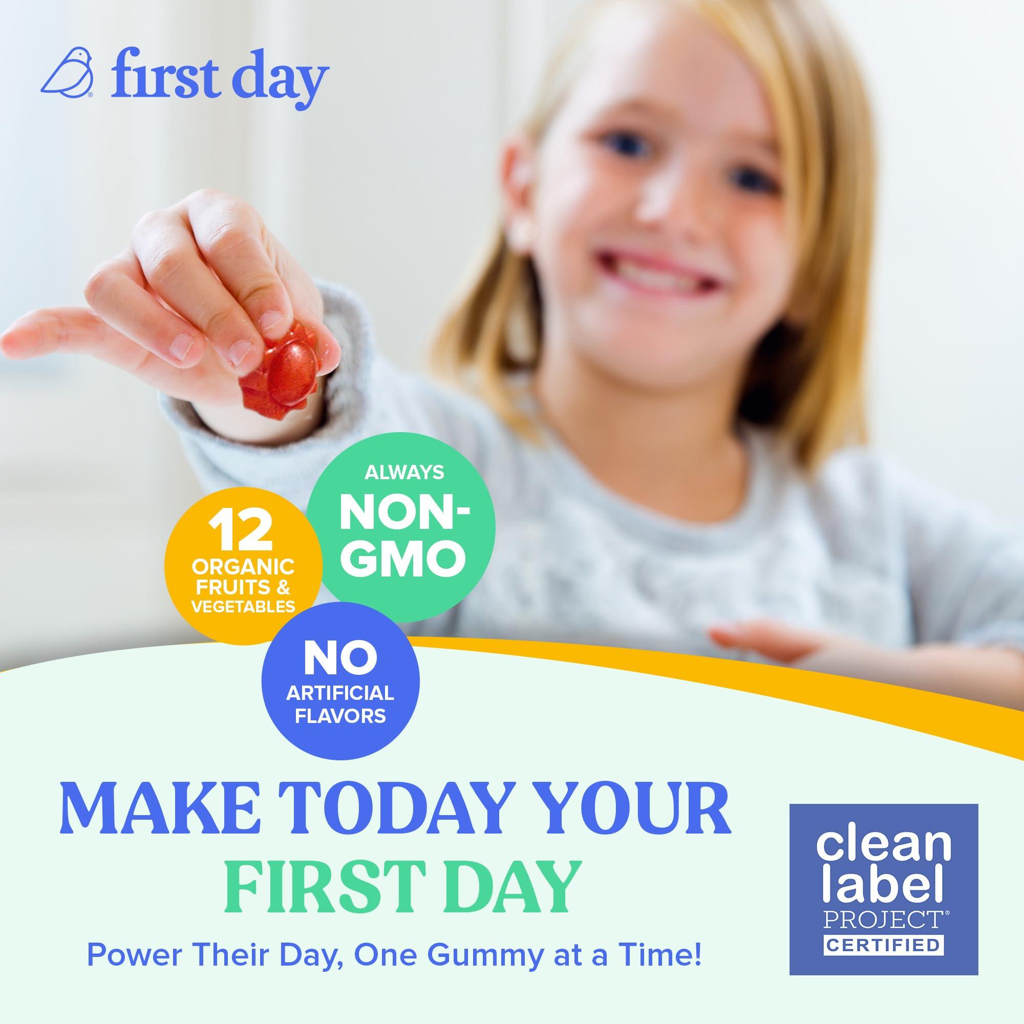 First Day Kids Multivitamin Gummies Age 4+, Strawberry & Orange - Kids Vitamins Multivitamin Gummy A C D3 K2 B1 B2 B6 B12 Folate, Immunity & Brain Function, Vegan - 30 Day Supply, Packaging May Vary - Image 6