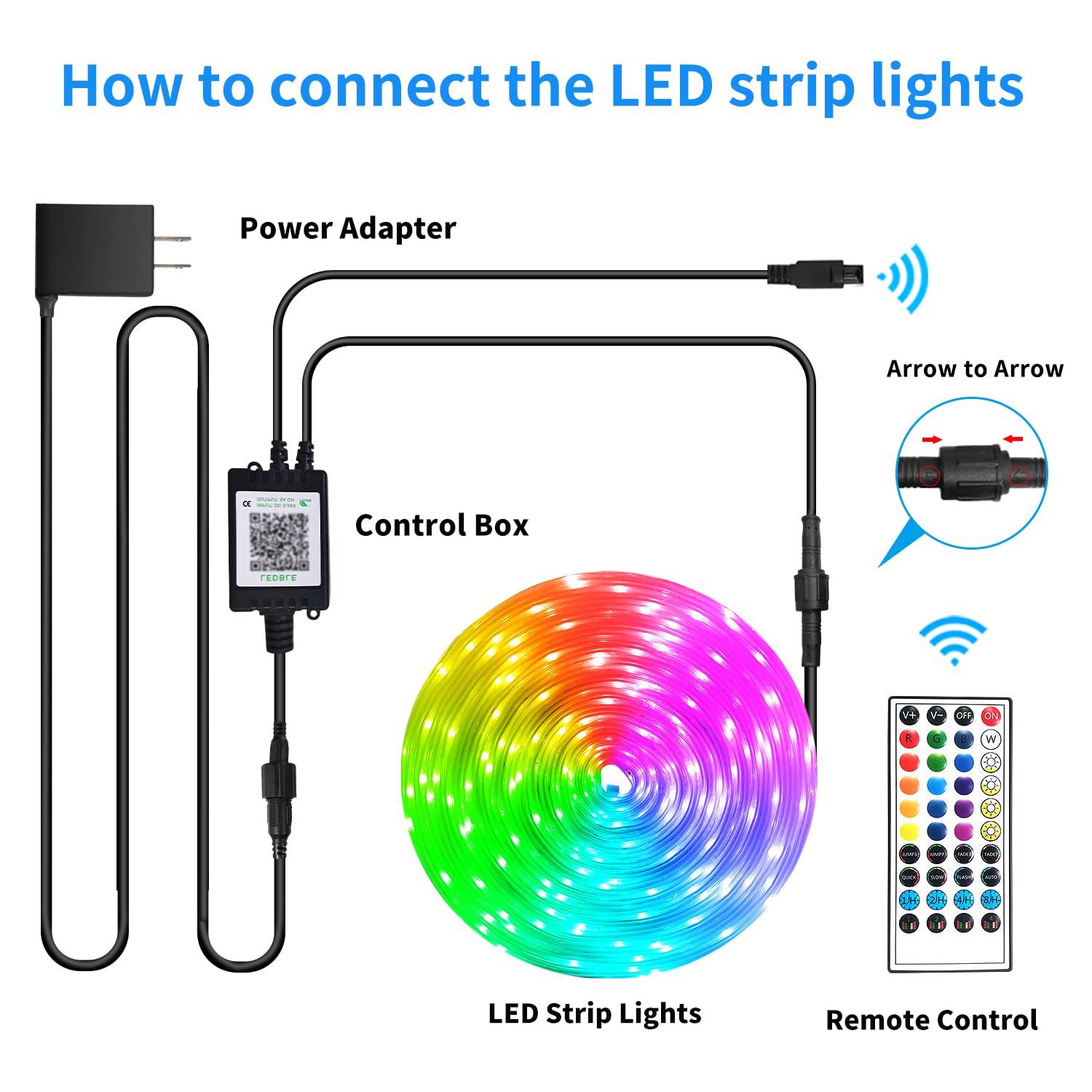 vimeepro 100ft Outdoor LED Strip Lights Waterproof,IP68 Waterproof LED Light Strips with Remote,App Control Music Sync RGB Outdoor LED Rope Lights,LED Lights for Bedroom,Roof,Pool,Deck,Balcony - Image 7