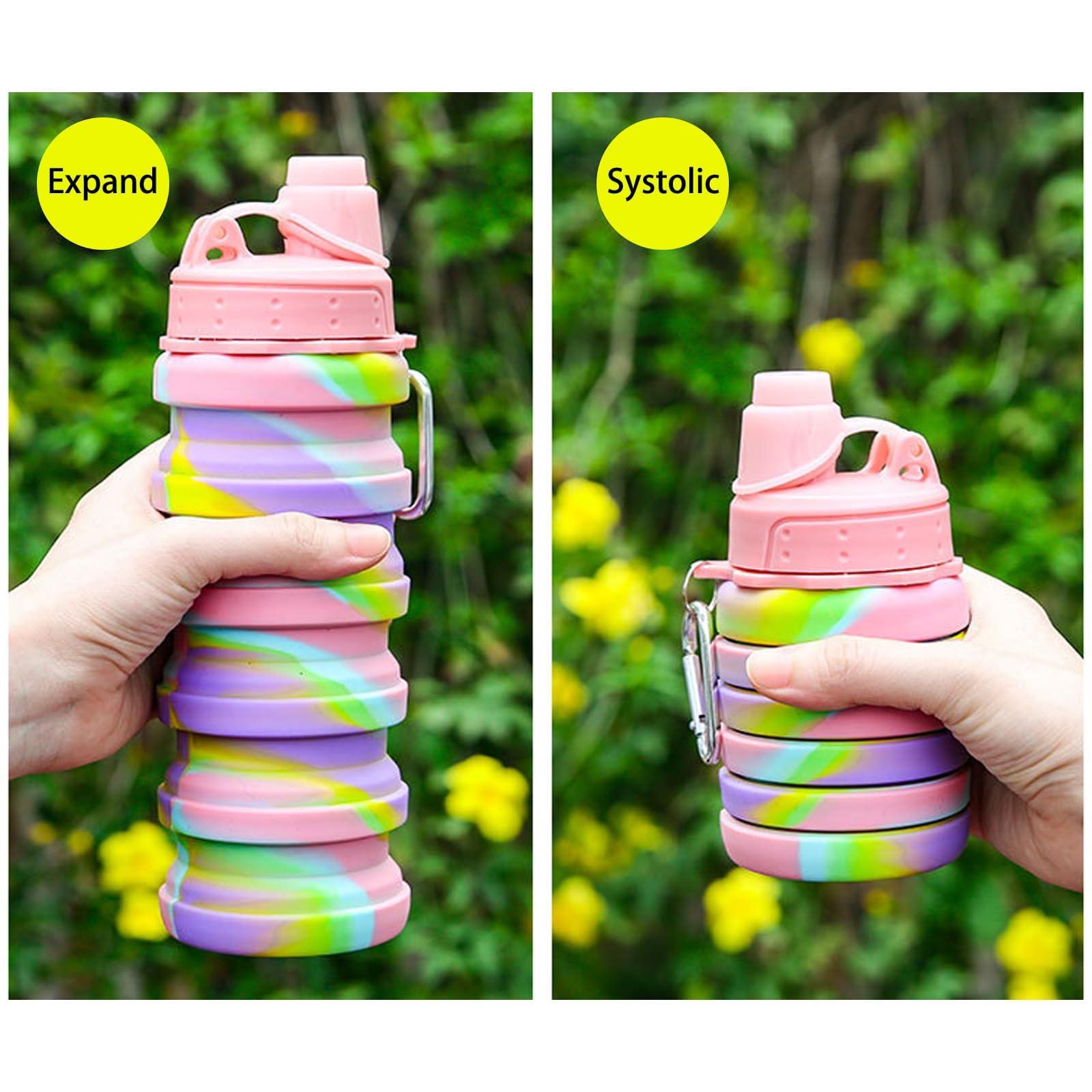 YCTMALL Collapsible Water Bottles Travel water bottle Sports Portable Sport Water Bottle Reusable Water Bottles comes with mountaineering Buckle 500ml silicone Water-proof camping water bottle - Image 8