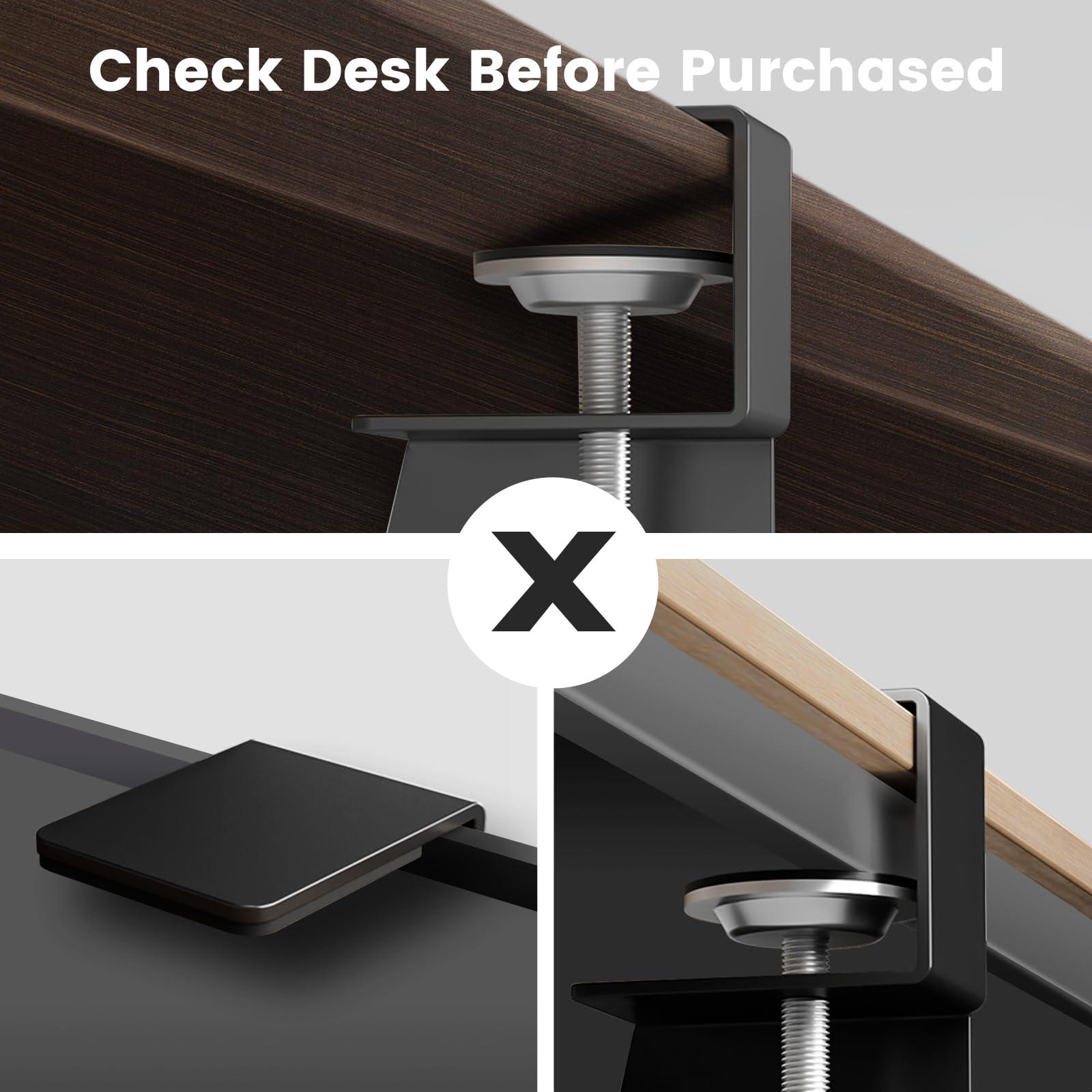 DQCGLY Keyboard Tray Under Desk, Slide Out Computer Keyboard & Mouse Tray with C Clamp-on Mount Easy to Install,30" W（Including Clamps） X 12" D Large Size,Black - Image 4