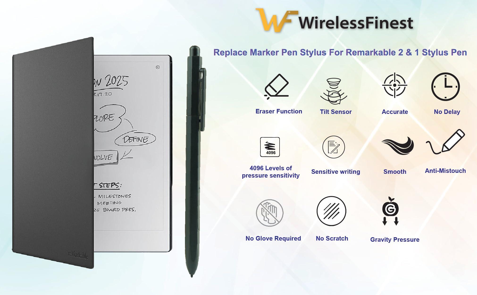 EMR Stylus With Eraser Pencil For Remarkable 2 Pen Wacom One Drawing Tablets Onynx Boox Scribe Supernote EMR Devices + Extra Titanium Alloy Metal Tips Nib + Palm Rejection & Tilt Support+4096 Pressure - Image 6