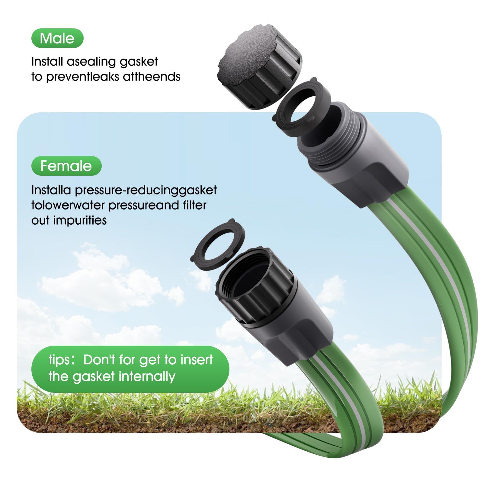 Haeteir 50 FT Garden Soaker Hose with 10 Stakes, Durable Flat Water Hose for Lawns, Gardens & Flower Beds - Leak-Proof, Water-Saving Irrigation Tubing with Multi-Directional Spray (Up to 8 FT Range) - Image 5