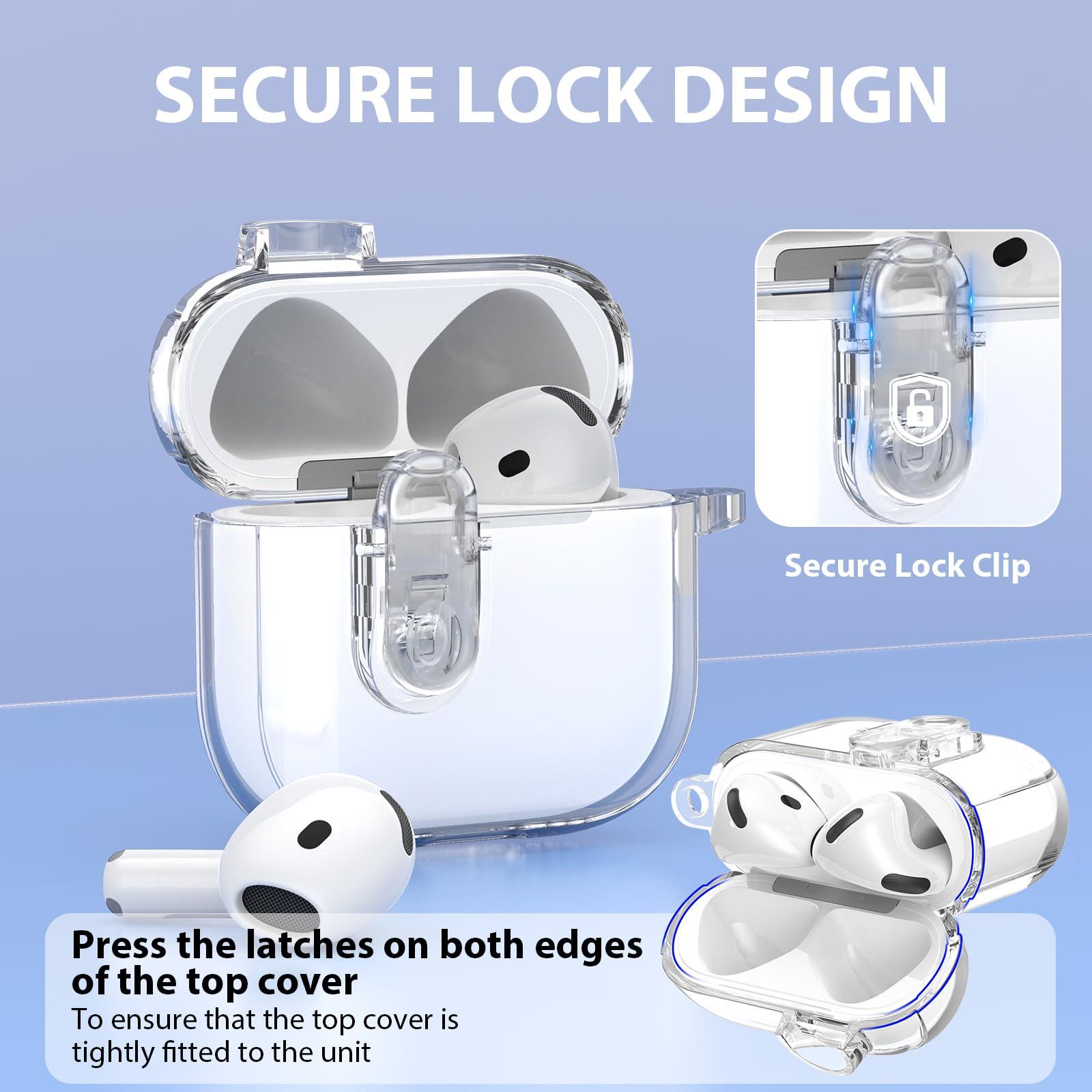 MOFREE Safety Lock Clear Case for Airpods 4 Case 2024 with Cleaner Kit & Elephant Keychain,Soft TPU Transparent airpods 4th Generation Case,Protection Cover for Cute Apple Air pods 4 Case Women Clear - Image 4
